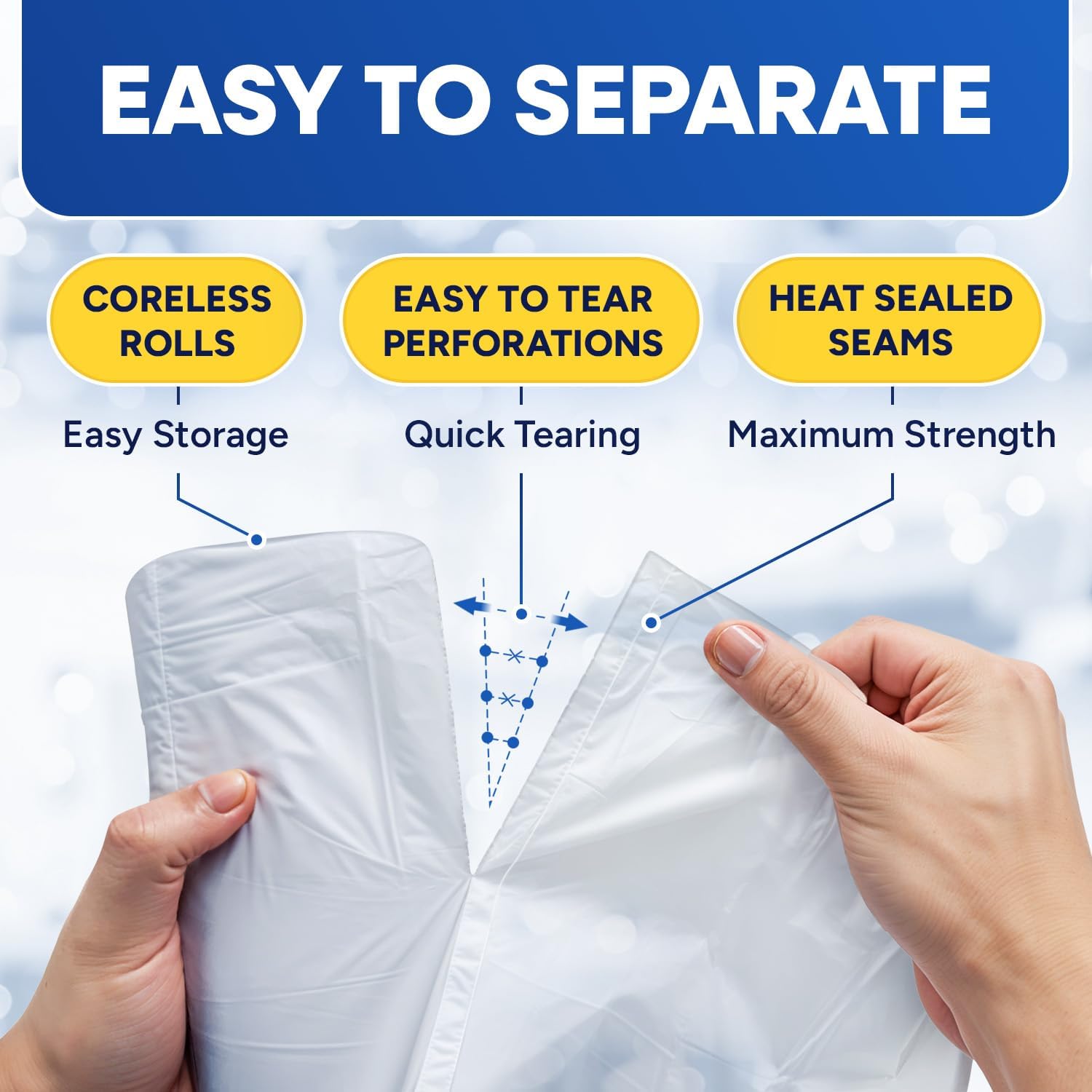 PLASTIC PRINCE 12-16 Gallon Trash Bags, Clear Plastic Bags 12-16 Gal, 24" x 31" Clear Garbage Bags, 6 Micron High-Density Garbage Can Liners, Pack of 1000