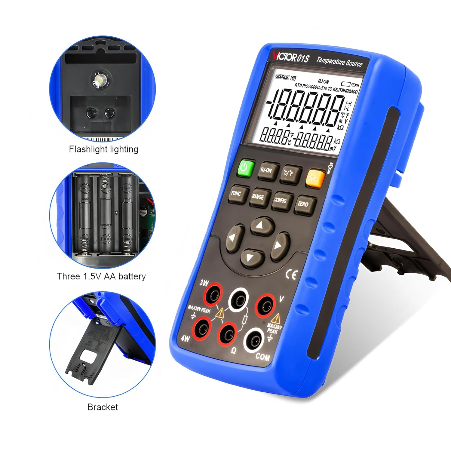 Multi-function Calibration 01+ Temperature Source Multi-function Process Calibrator 0.05%. 5 Digits Display 8 Types Thermocouple(RUOSHUI 01S)