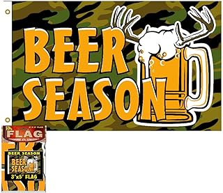 3x5FT Durable Beer Season Flag Funny Camp Deer Hunter Dad Bar Gift Decor