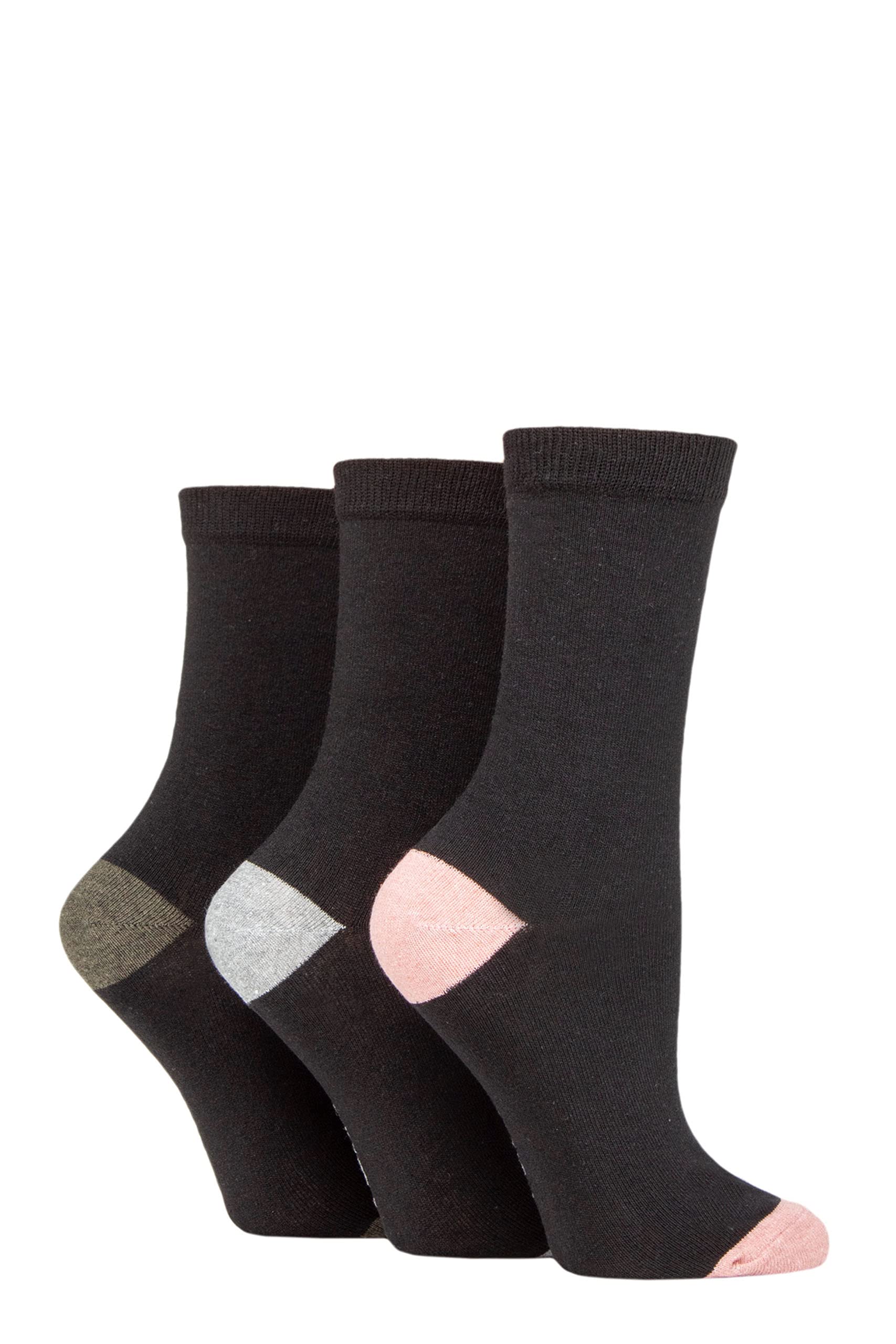 TORE Ladies 100% Recycled Heel and Toe Cotton Socks Pack of 3