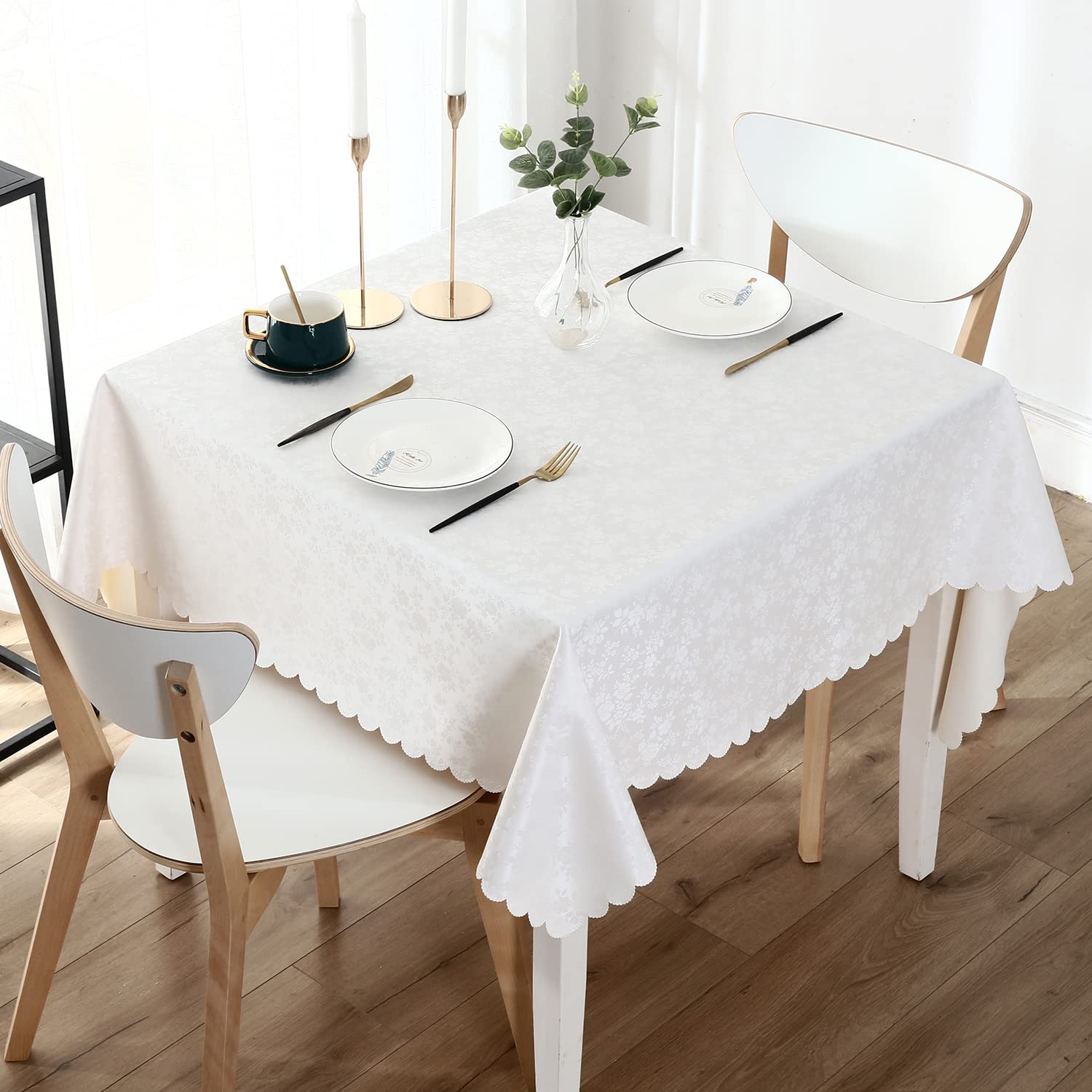 Smiry Square Waterproof Heavy Duty Vinyl Tablecloths, 70 x 70 Inch
