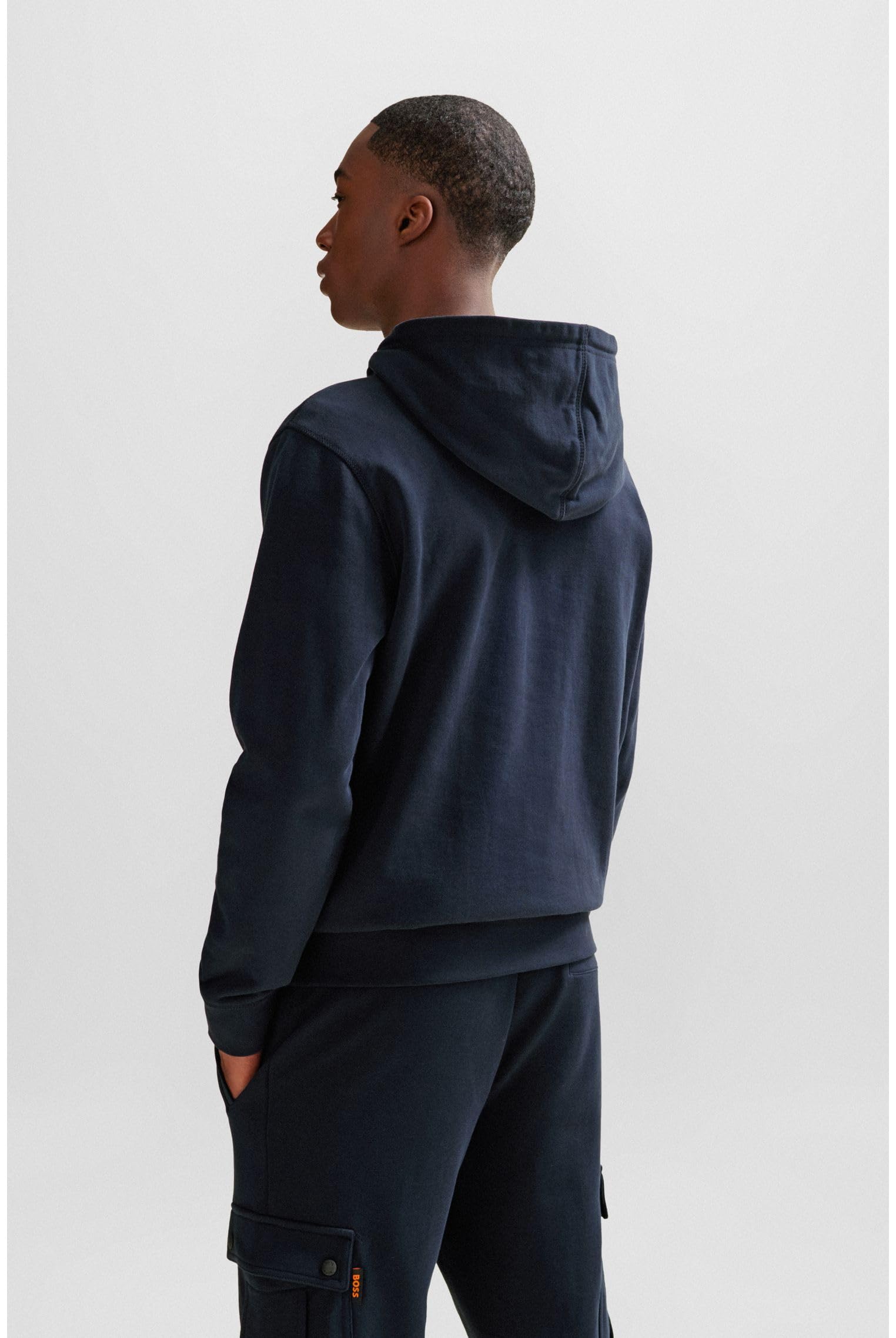 BOSS Herren Wetalk Regular-Fit Hoodie aus Baumwoll-Terry mit Logo-Aufnäher