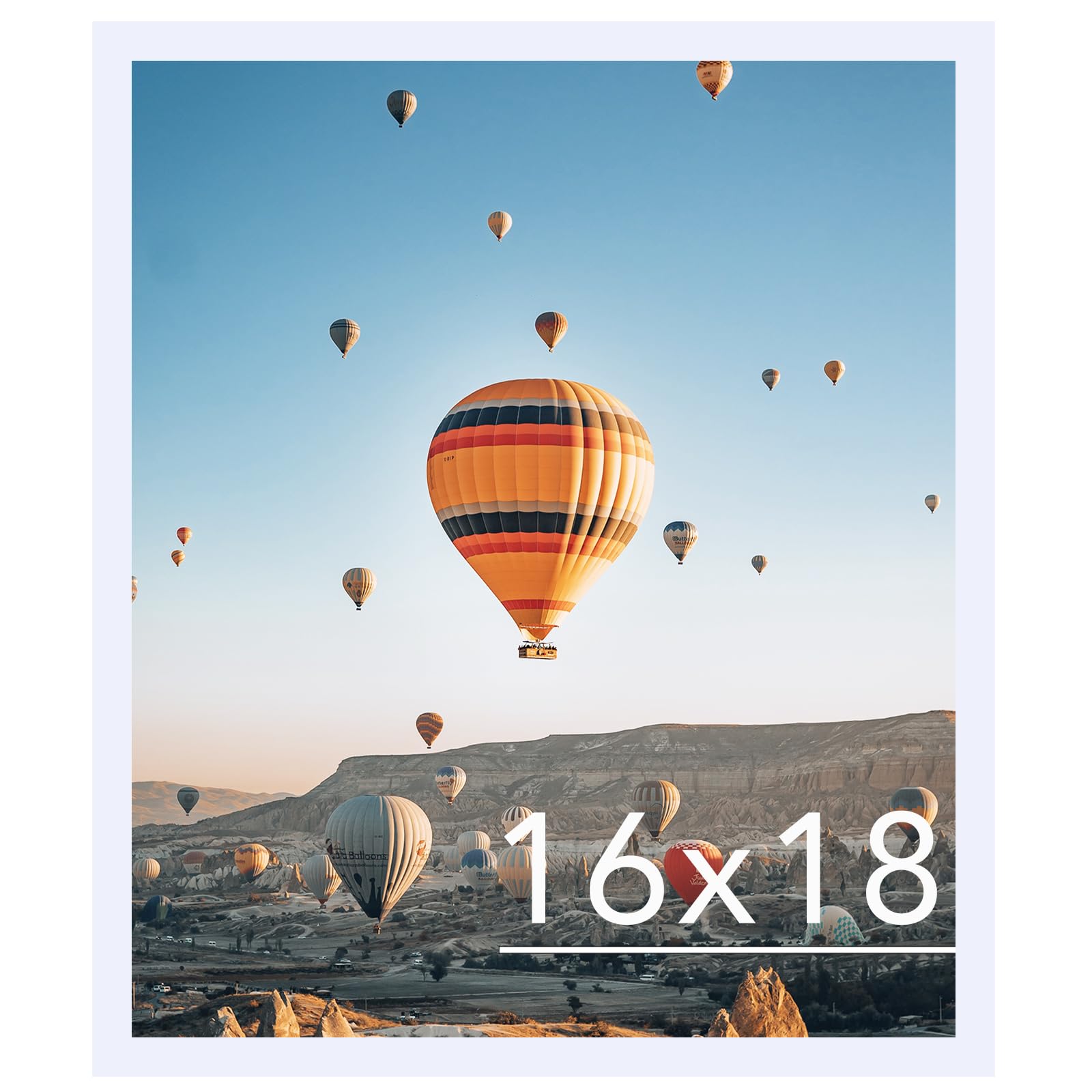 16x18 inches picture frame - white, horizontal & vertical formats for wall hanging, 16 x 18 gallery frame for photos & posters