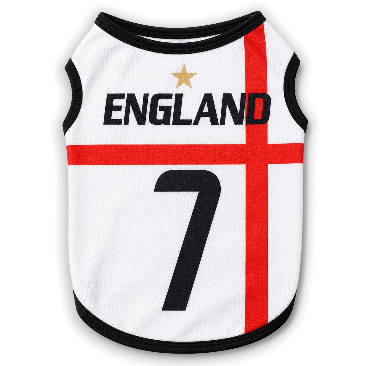 Dog Football Jersey, Breathable Mesh Soccer Shirt for Dogs & Cats, Lightweight Sports Vest, Game Day Pet Outfit, Comfortable Athletic Dog Apparel. (England, L)