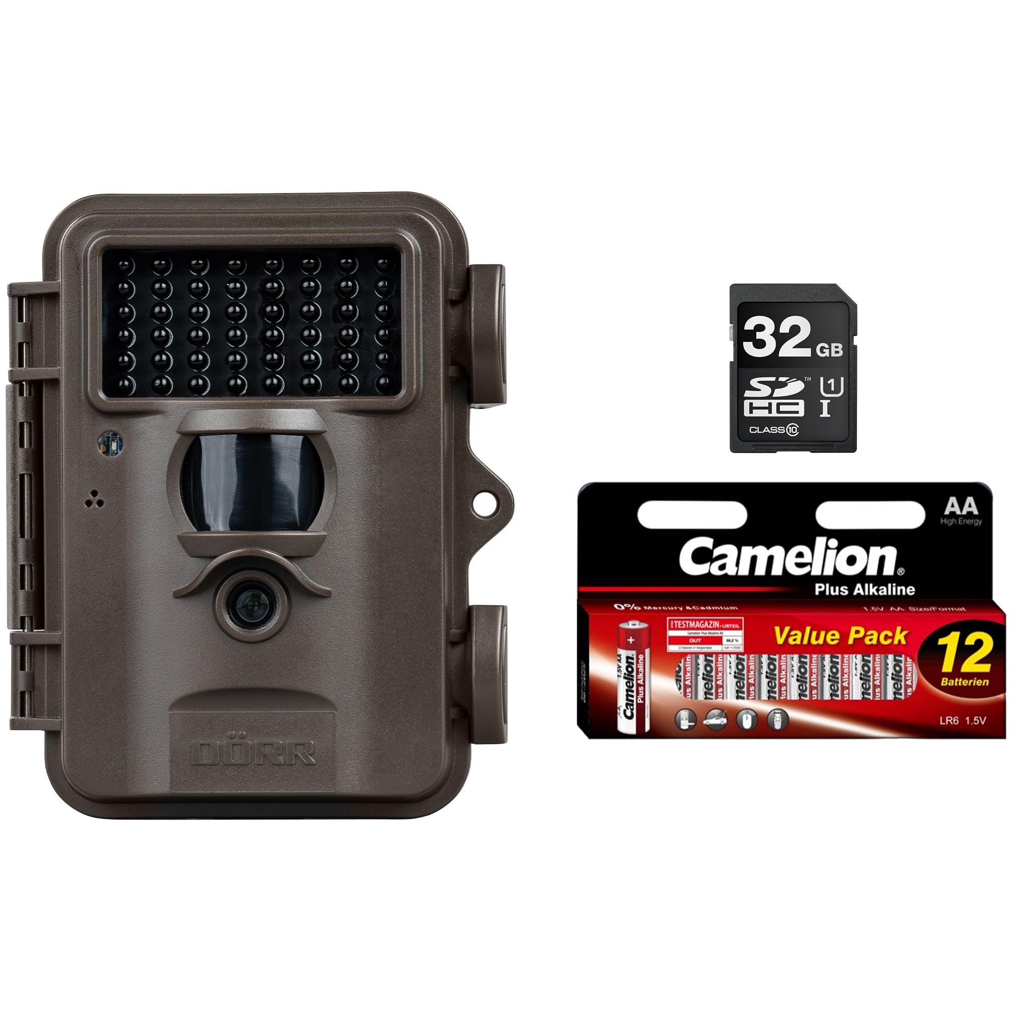 DÖRR Wildkamera Mini Black 30MP 4K Starter-Set mit SD-Karte und Batterien | Bewegungsmelder, Tag- & Nachtaufnahmen, unsichtbarer Infrarotblitz 940nm, Tierbeobachtung, Grundstücksüberwachung