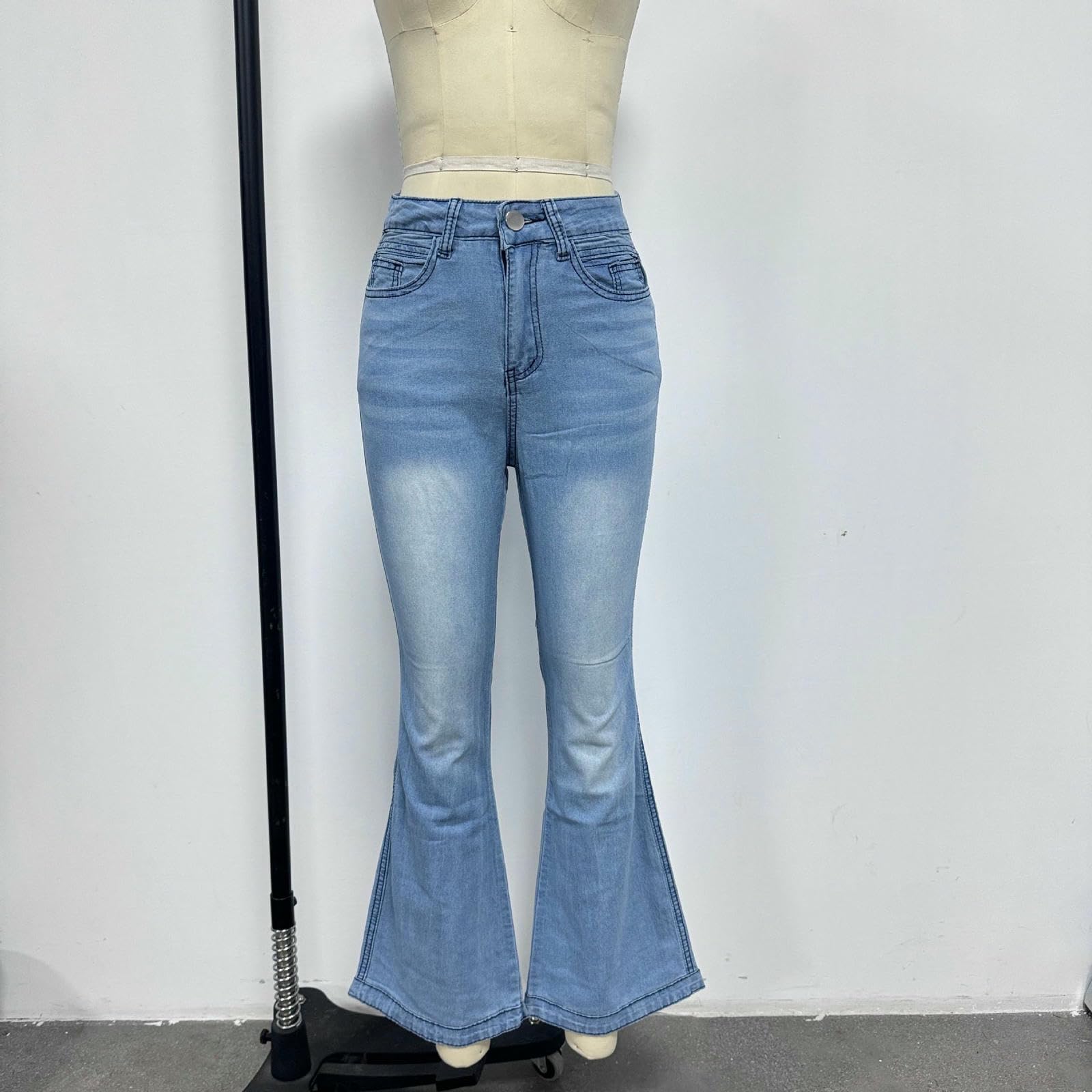 Jeans da Donna Pantaloni alla Moda E Versatile per Le Donne-Blu Intenso-XXL