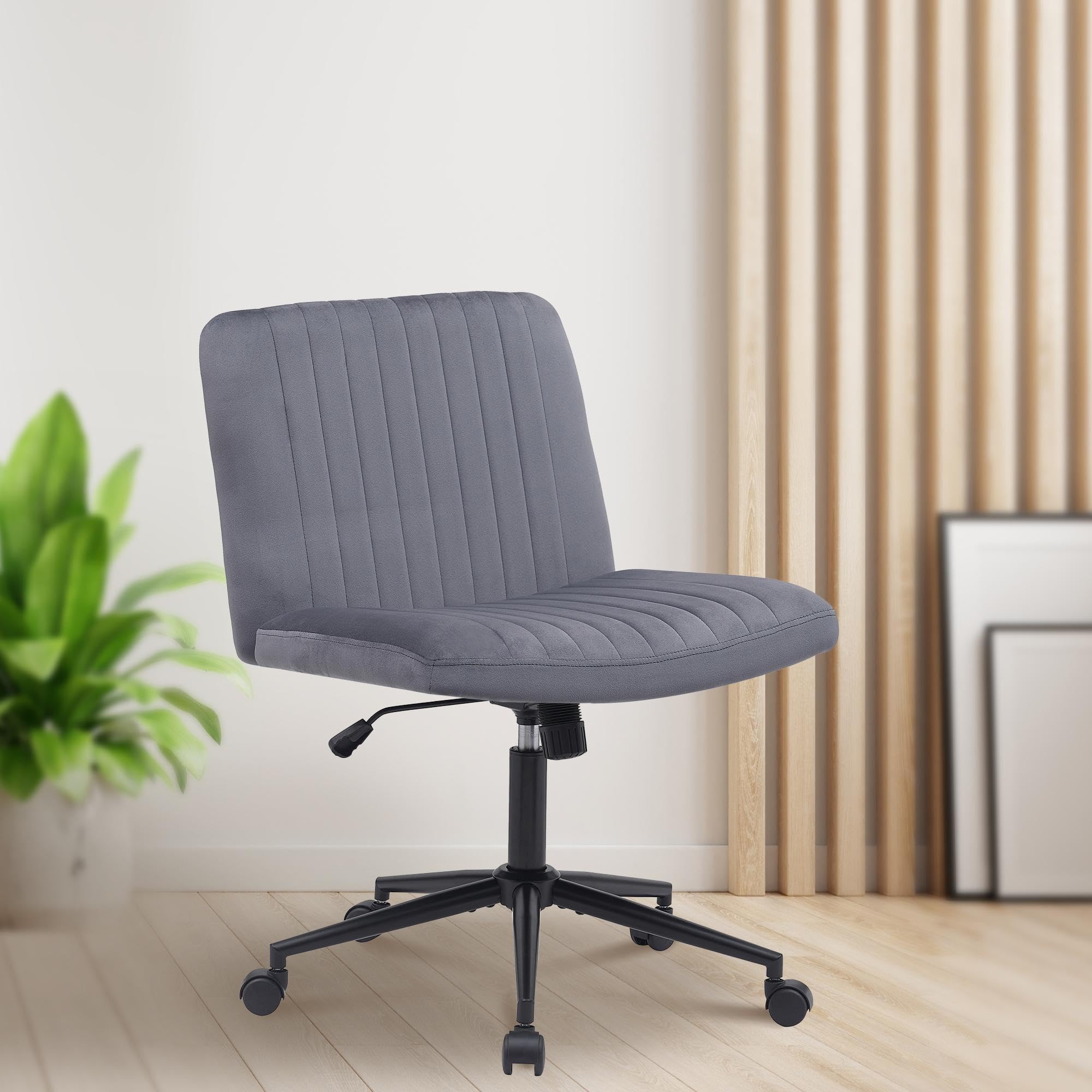 CLP Chaise de Bureau Kingman I Chaise pivotante avec Dossier I Chaise de Bureau rembourrée, réglable en Hauteur et pivotante, Couleur:Gris foncé, Matériel:Velours