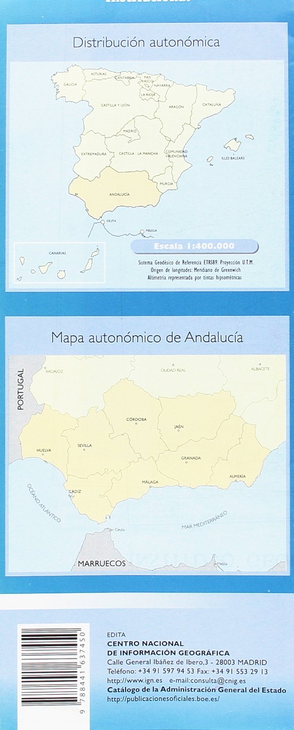 Mapa de carreteras de Andalucía. 1:400.000. IGN/CNIG.