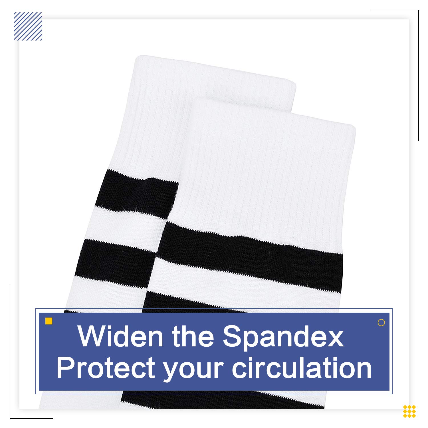 Kayhoma Extra Long Cotton Stripe Thigh High Socks Over the Knee High Plus Size Stockings…