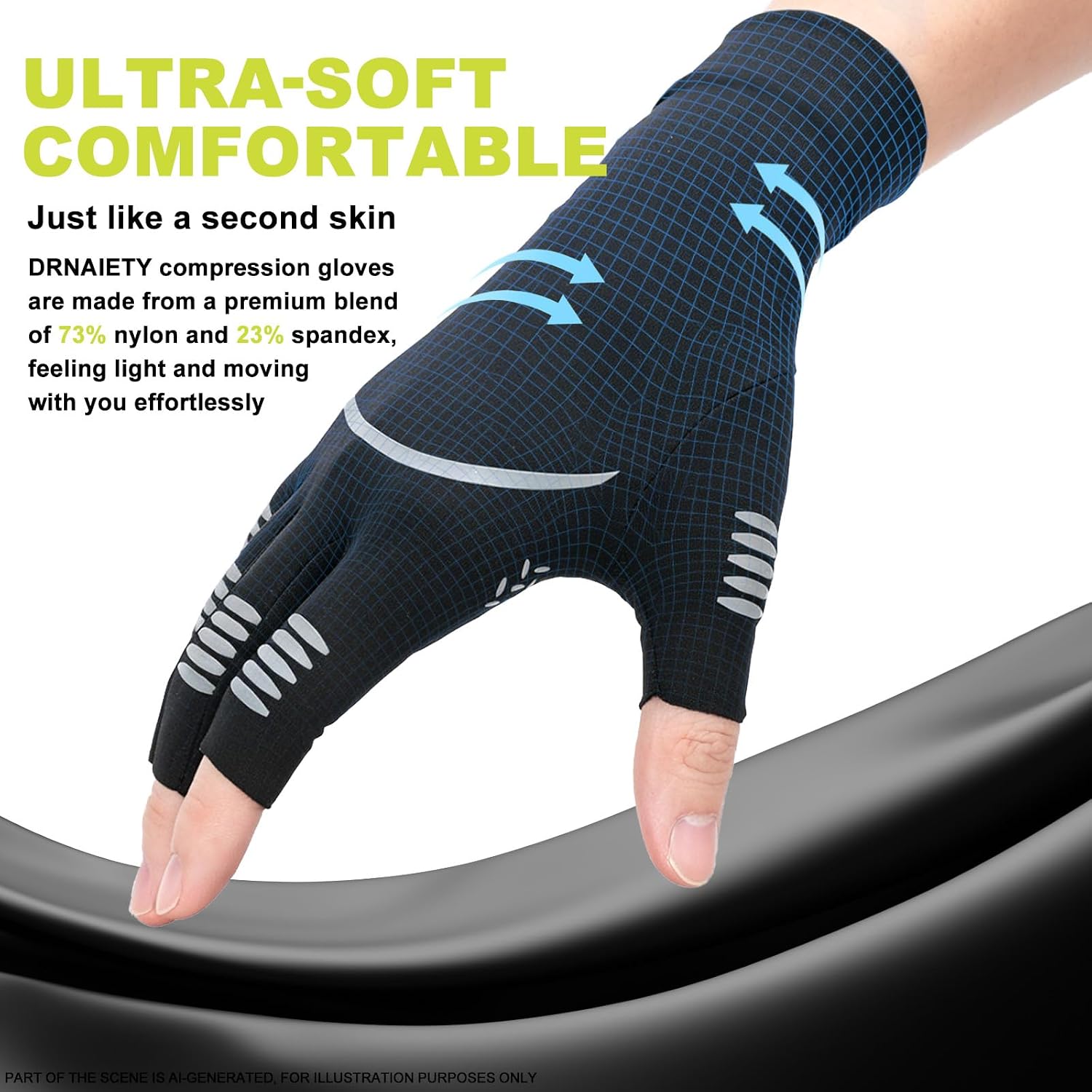 DRNAIETY Targeted Arthritis Compression Gloves for Women & Men Hand Pain