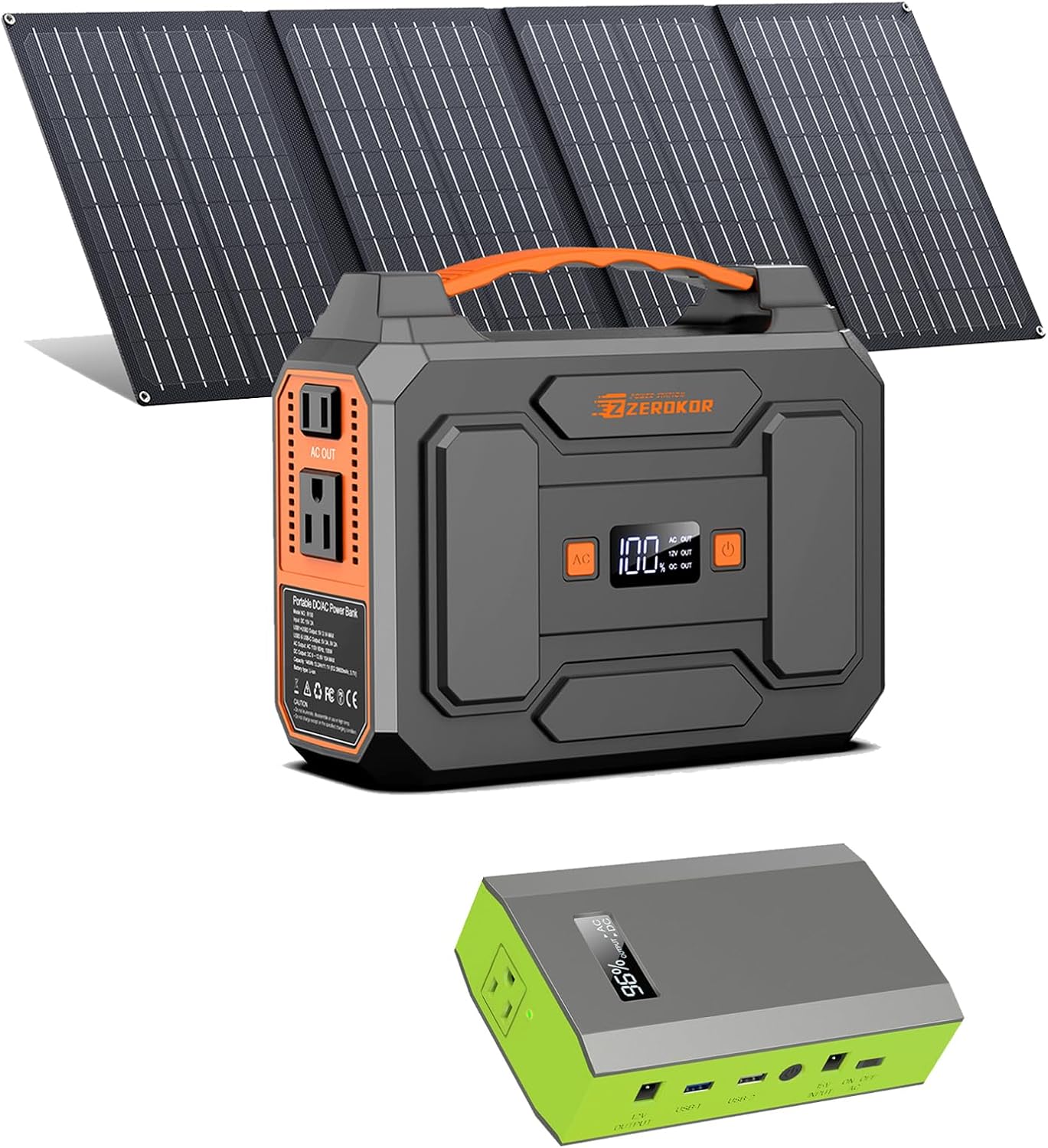 Portable Solar Power Station 100W with 40W Panel,110V Battery Pack Solar Power Bank with DC AC Outlet for Outdoor Laptop Home Backup RV Camping Adventure