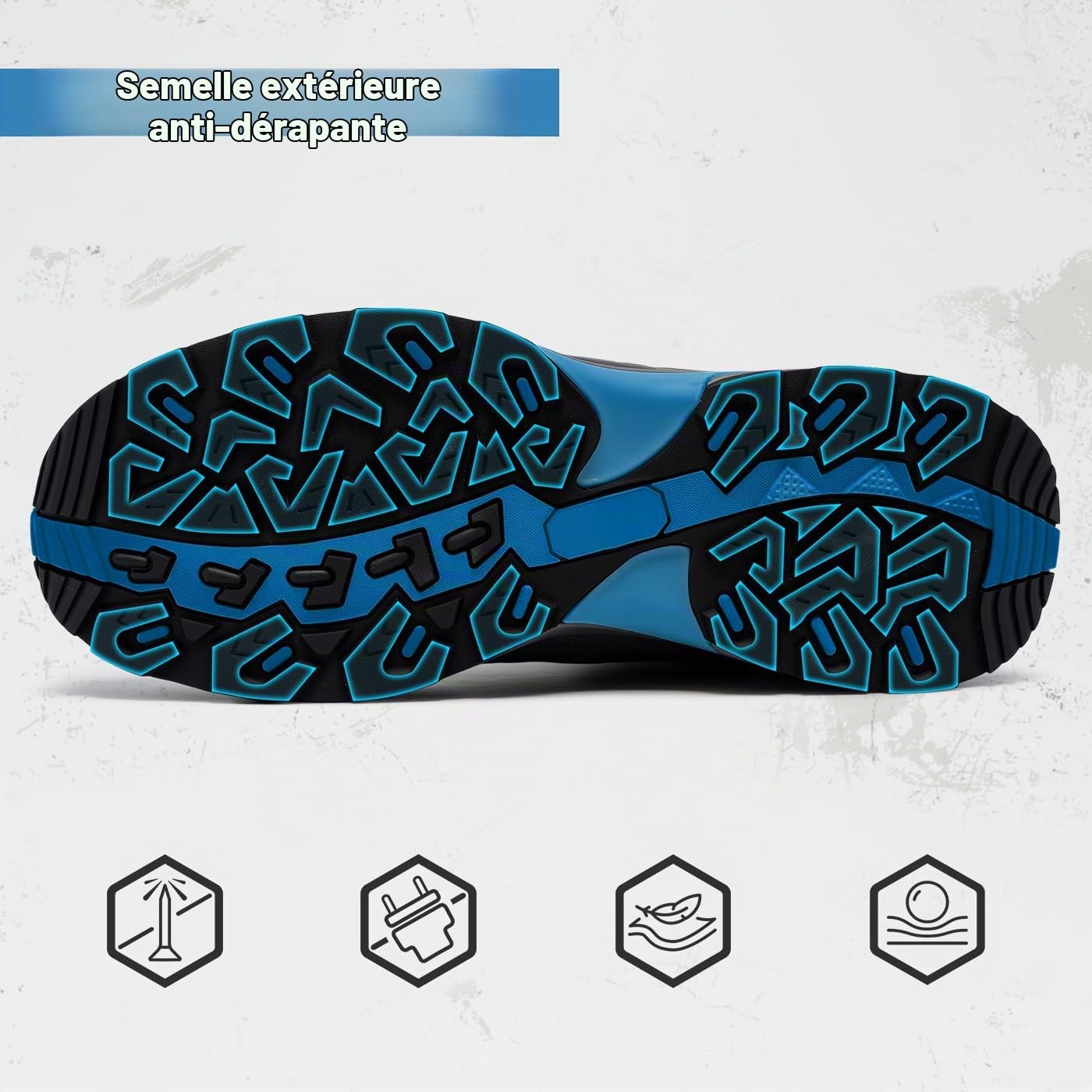 LARNMERN Chaussures de Sécurité Hommes SRC Antistatique Bleu 43.5EU