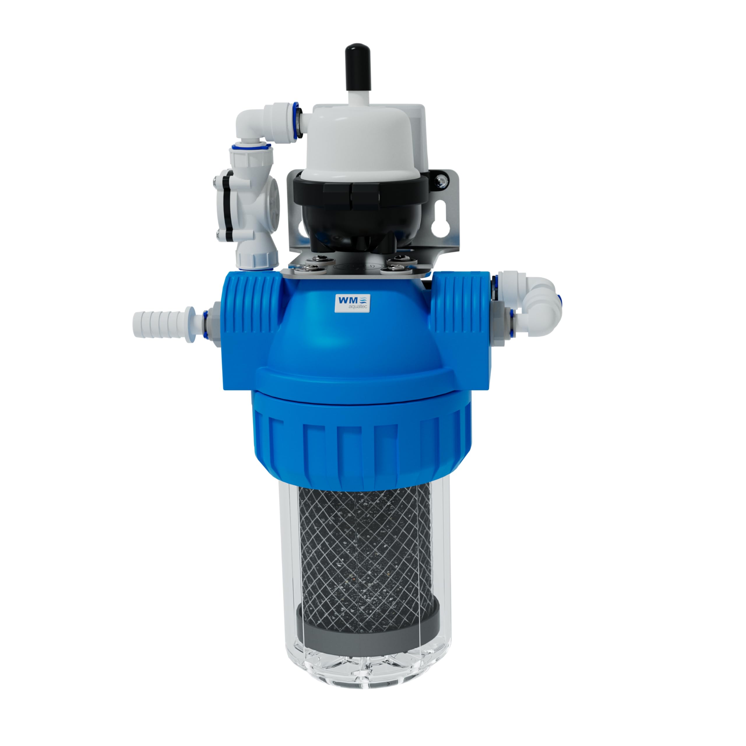 WM aquatec UV-8 eco KLW | Komplettlösung Wasserhygiene für Wohnmobile, Caravans und Boote | Aktivkohlevorfilter & vollautomatische UV-C LED Desinfektion | Einfache Installation | Made in Germany