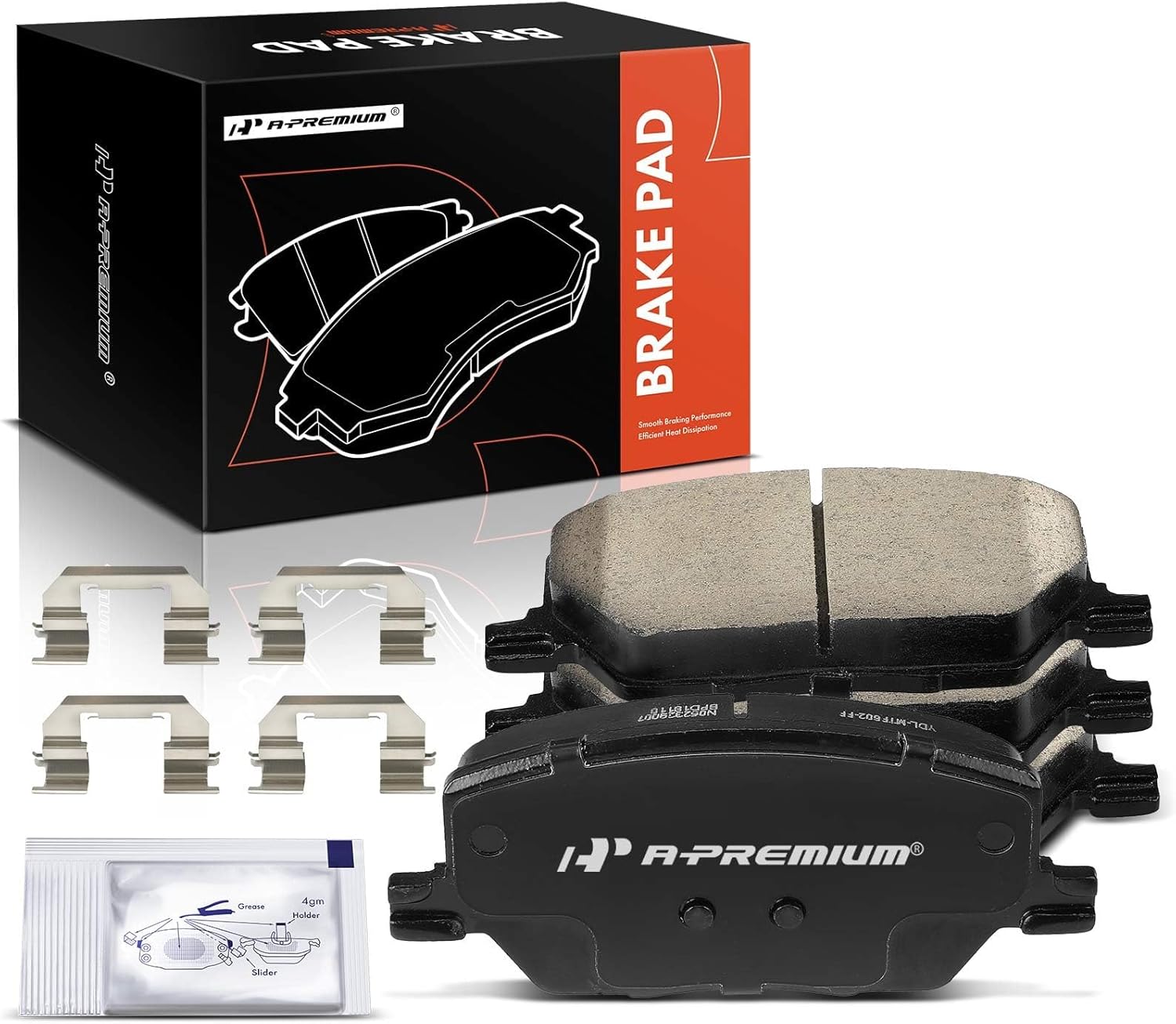 A-Premium Front Ceramic Brake Pads Set Compatible with Jeep Compass 2017-2022, Renegade 2015-2022 & Fiat 500X 2016-2021, 4-Pack