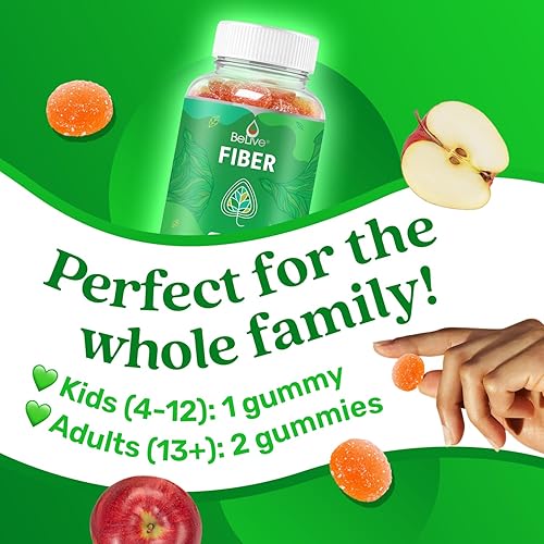 Miniatura 5 de BeLive Fiber Gummies - Prebiotic Fiber Supplement with Chicory Root & Inulin for Digestive Support & Overall Gut Health I Vegan, Sugar Free Gummies