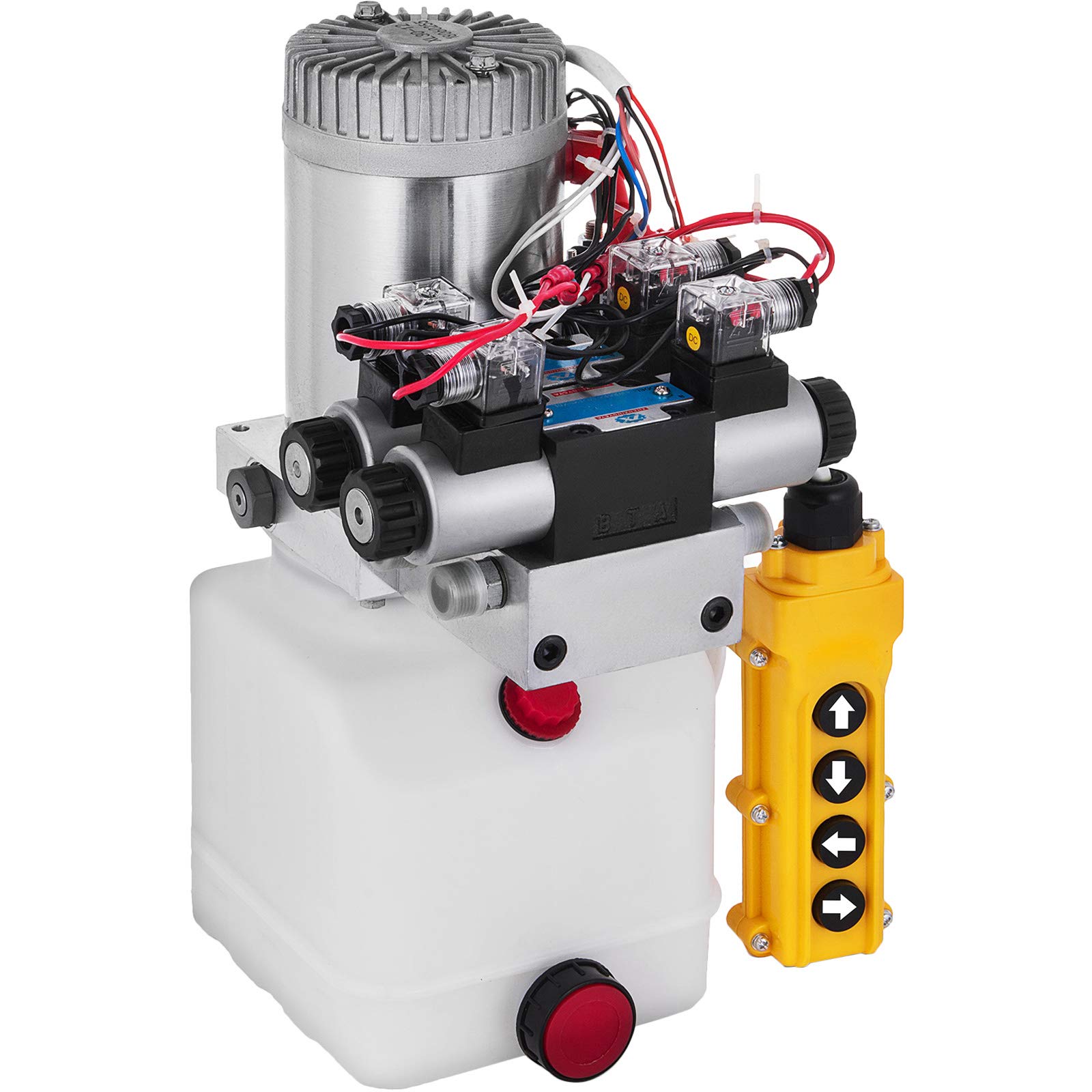12V Doppelwirkend Doppelmagnet Hydraulische Pumpe 4.5L Hydraulikaggregat ZZ004234 Elektrische Hydraulikpumpe für Auto