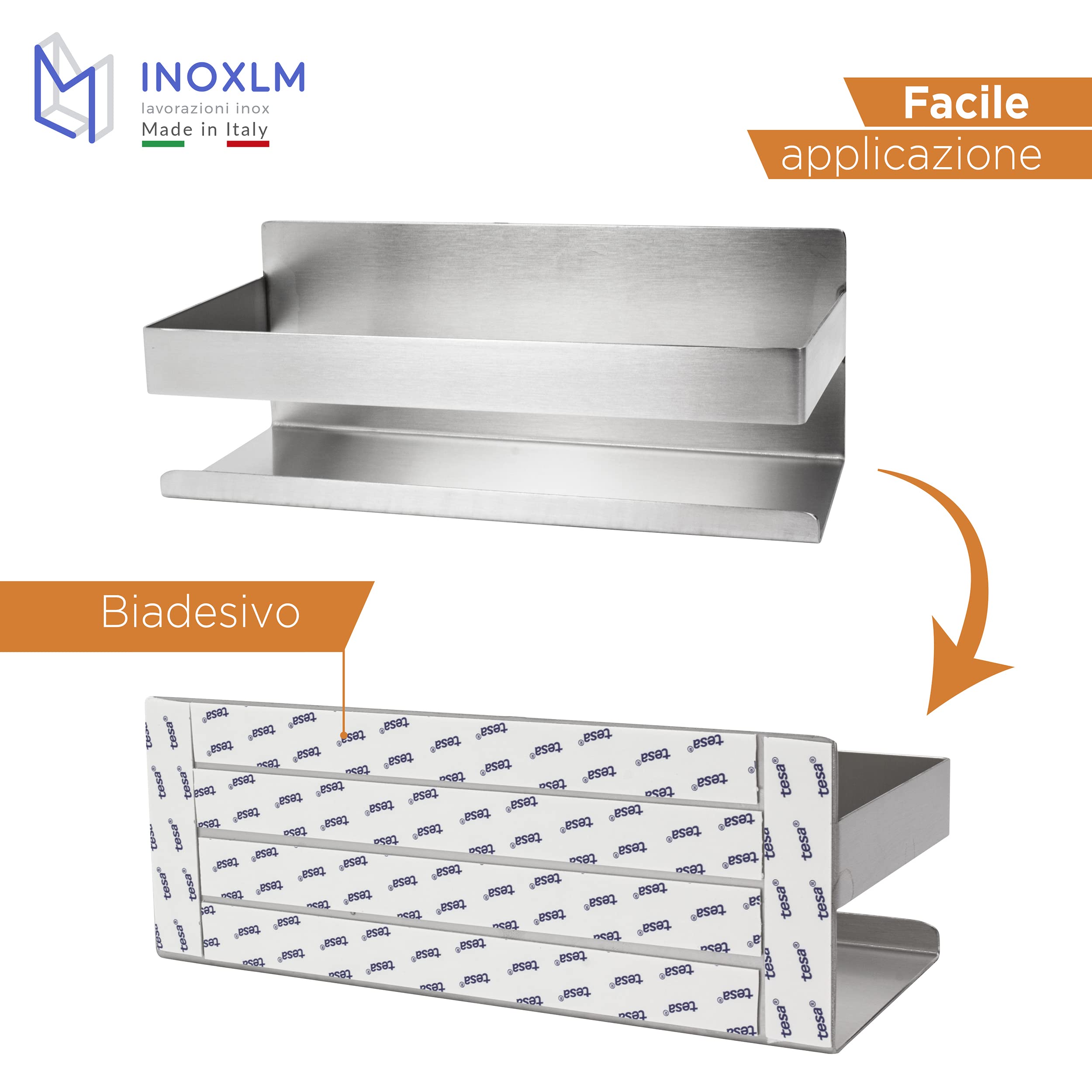 Mensola Doccia Autoadesivo Angolare Organizzatore Acciaio Inox INOXLM