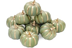 Whaline Green Artificial Pumpkins: Enchant Your Space with Autumnal Elegance