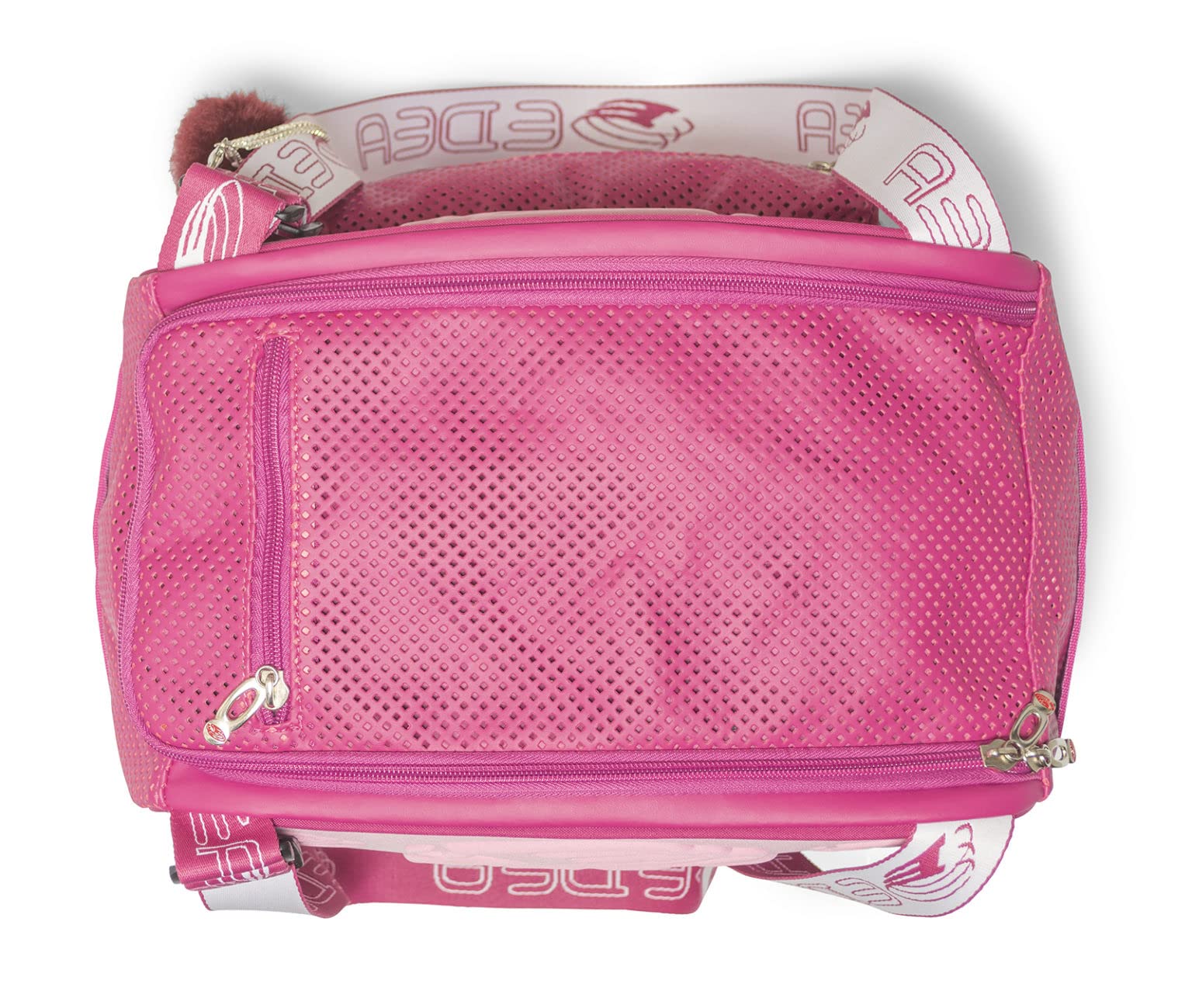 Edea Sac cube pour patins, couleur Fuchsia, combinaison de polyester dur doux et gaufré, multiples poches, fond riveté, poignées réglables