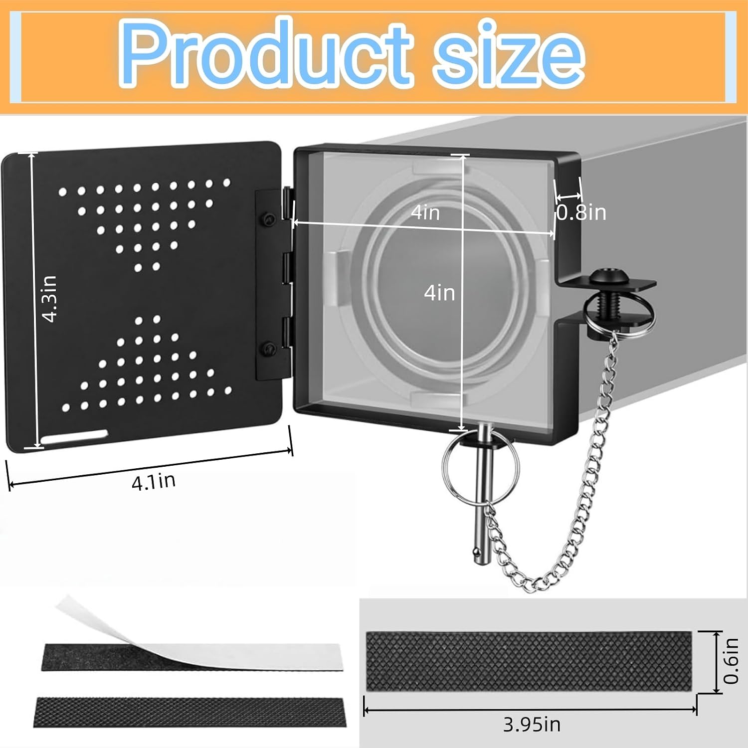 2 Pack RV Bumper End Cap - Aluminum RV Bumper Cap for 4-Inch Square Bumpers -Safety Strut with Ventilation Holes, Non-Slip Design for Camper Bumpers (Black)