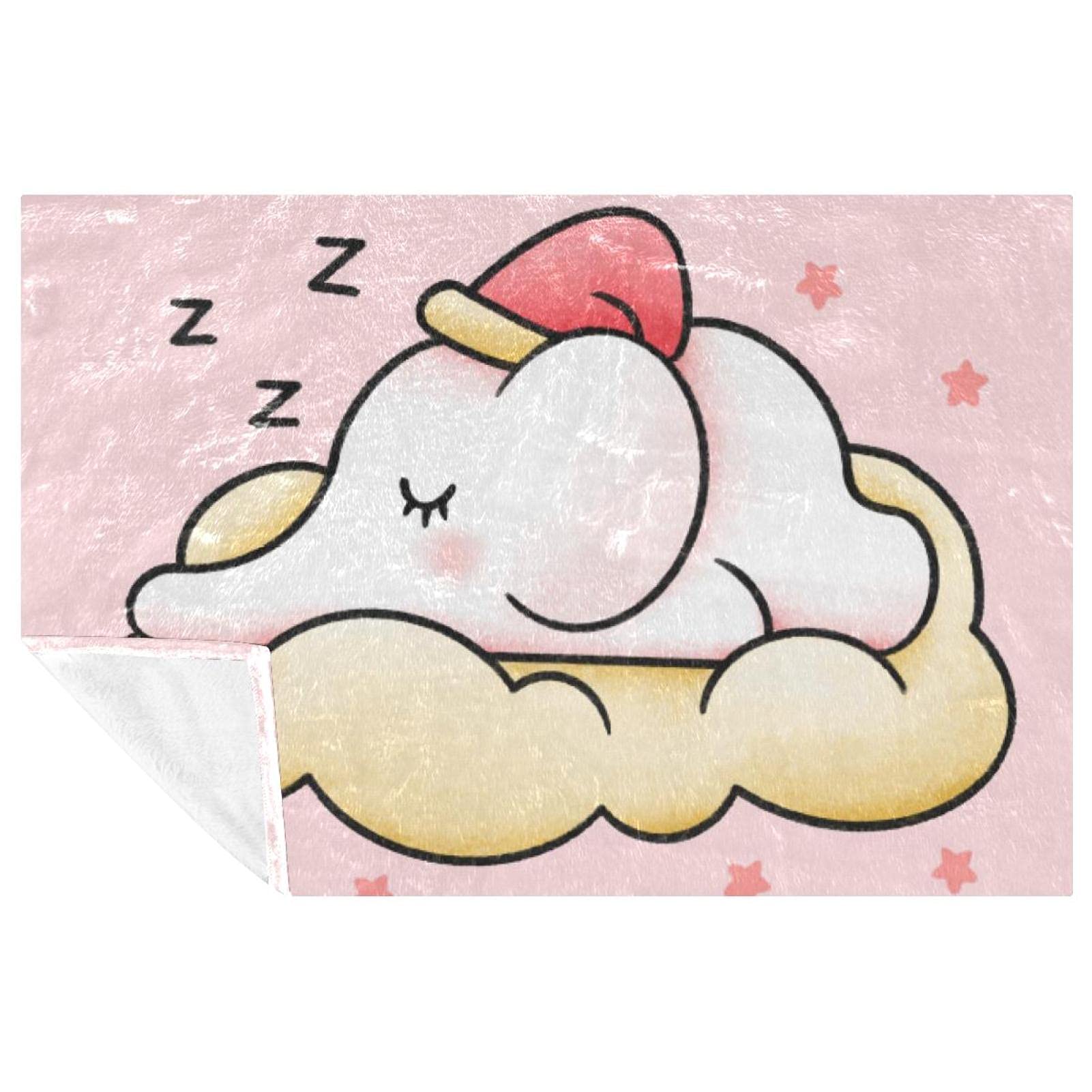 Couverture douce motif nuages endormis Elephat pour envelopper vos nuits de tendresse