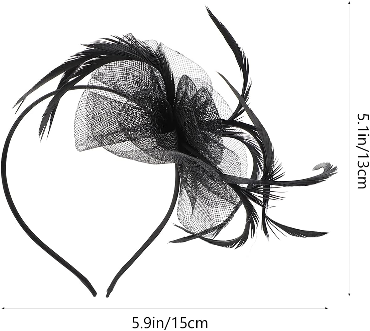 Uonlytech Mesh Gauze Head Hoop Bride Headband for Wedding Dance Party Photography Fascinator Hair Accessory - Image 4