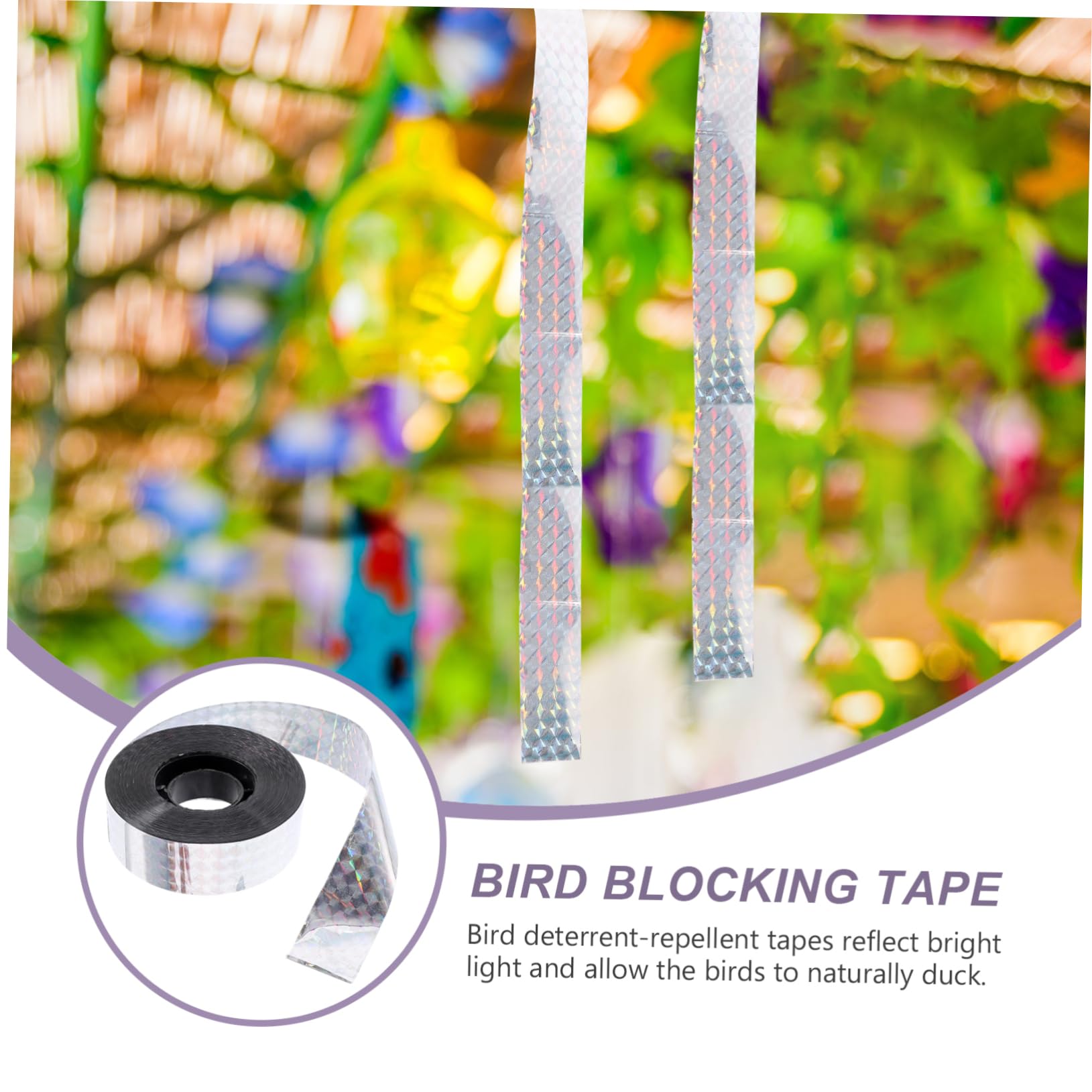 TOYANDONA 5 Rollen Vogelschutzband Vogelabwehrbänder Vogelabwehrbänder Reflektierende Vogelabwehrbänder Vogelreflektoren Vogel Isolierband Vogelband Gartenband Baumband Haustier