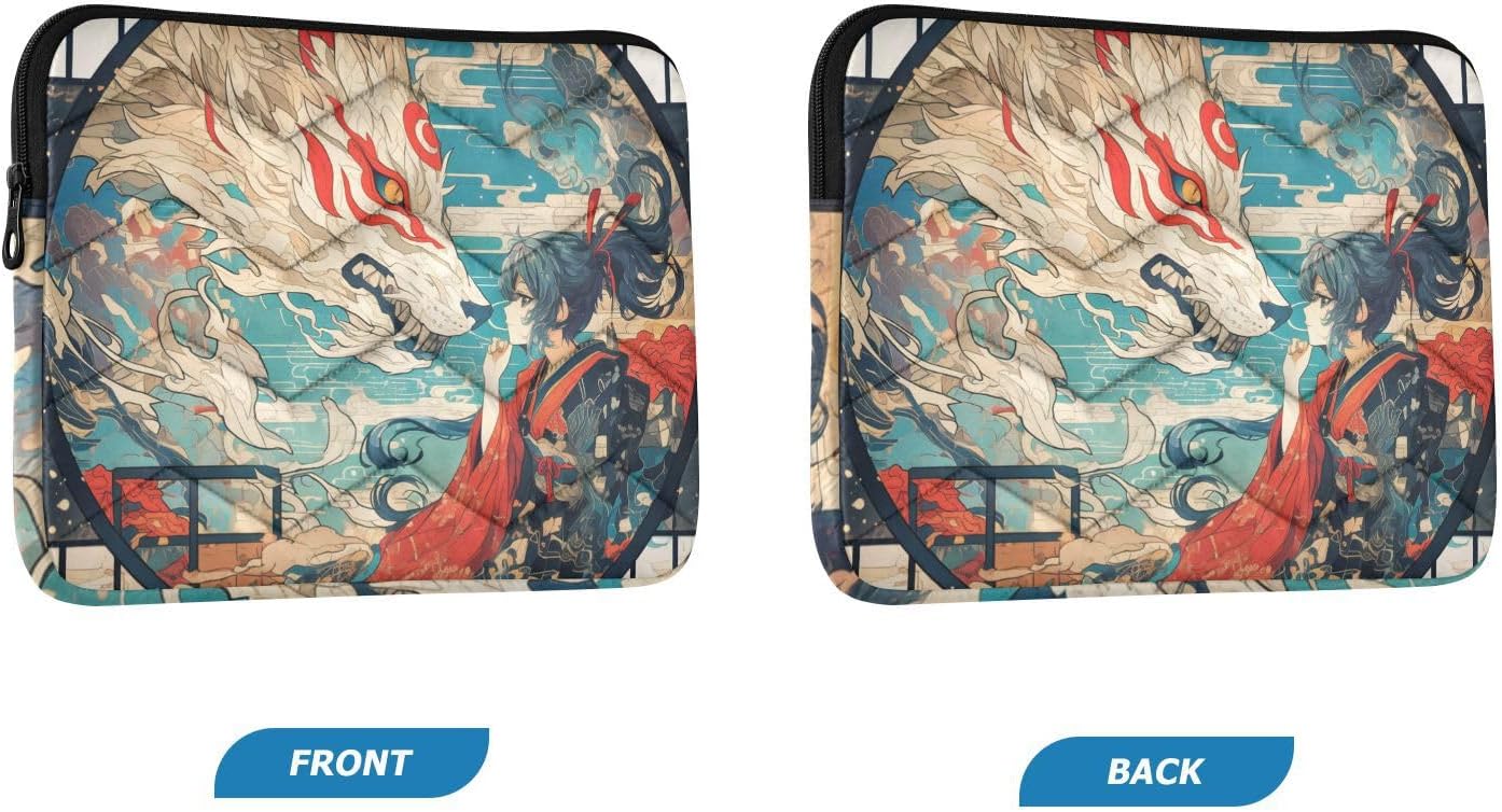 Laptop Sleeve Case 15-16 Inch Stylish Sleeve for Laptop Japanese Cool Anime Carrying Bag with Zipper for Work Journey forro para