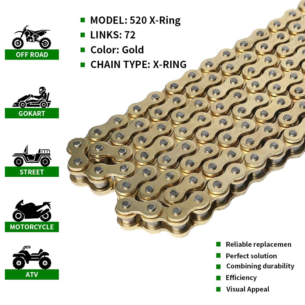 Amazon.com: Gold 520 X-Ring Chain 72 Links - UniversalEnhanced
