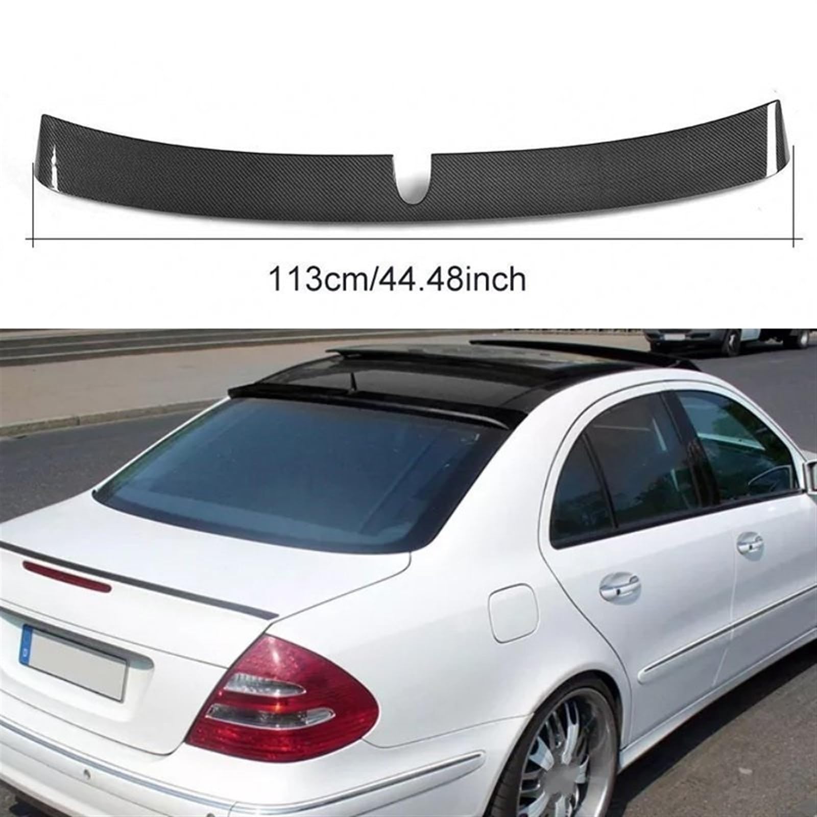 Alerón del coche Alerón de techo ventana trasera fibra carbono real para Mercedes para Benz Clase E W211 2003-2007 2008 2009