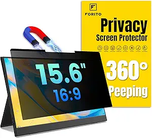 F FORITO Magnetic Laptop Privacy Screen 15.6 inch 16:9, Anti Peeping, Anti Glare, Blue Light Filter