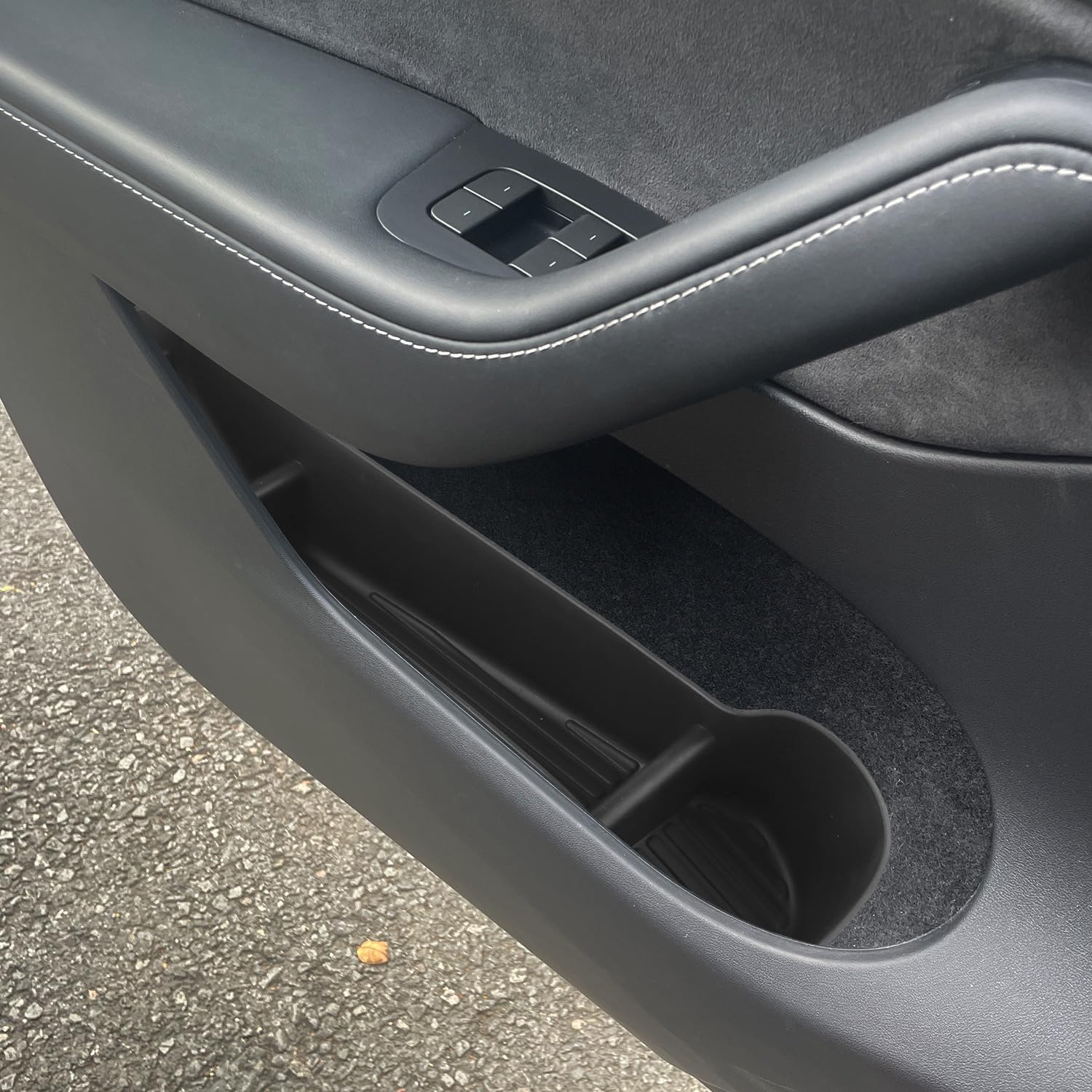 QWORK® 4 szt. Organizer do przechowywania bocznych drzwi samochodu, akcesoria samochodowe, kompatybilny z Tesla Model Y