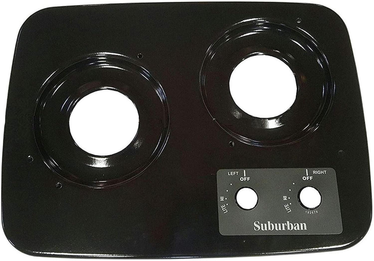RecPro RV Cooktop Suburban 2939ABK 2 Burner Black Cooktop