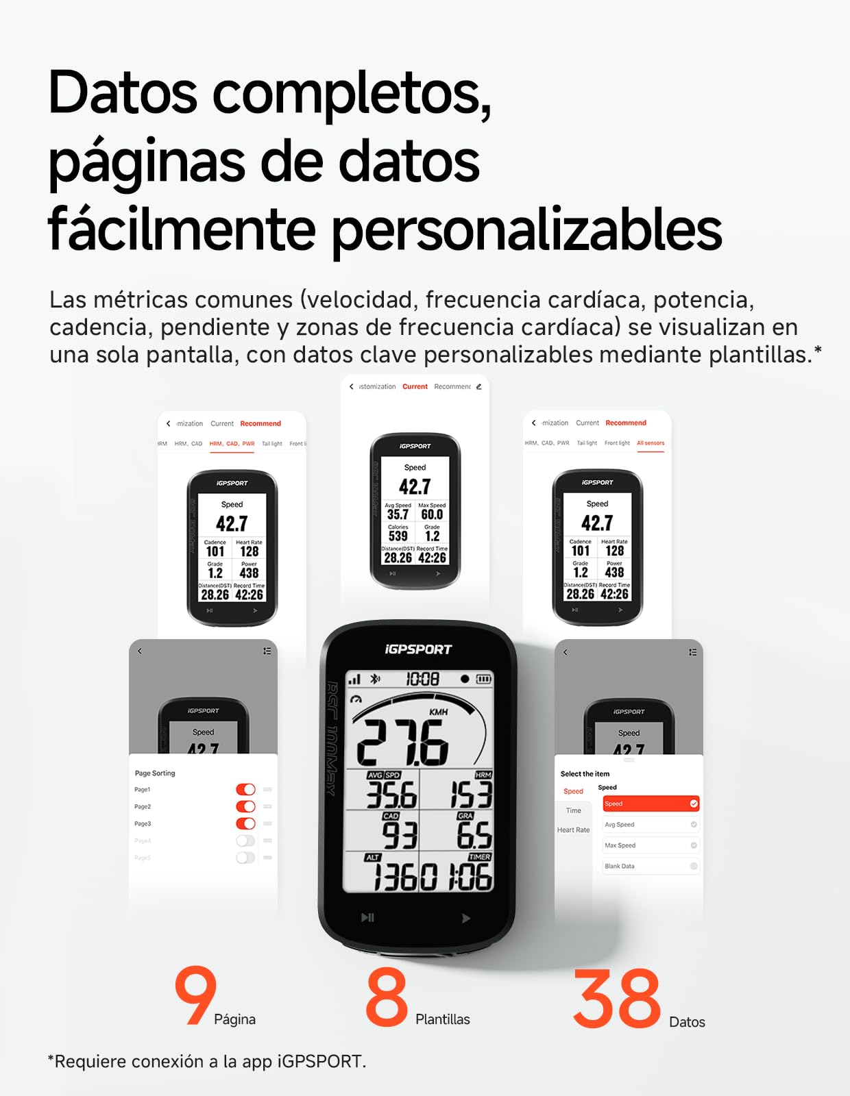 iGPSPORT BSC100MAX GPS Bicicleta, Pantalla 3" Grande, Inicio/Pausa Automático, 40h Autonomía, Datos Personalizables, Impermeable IPX7