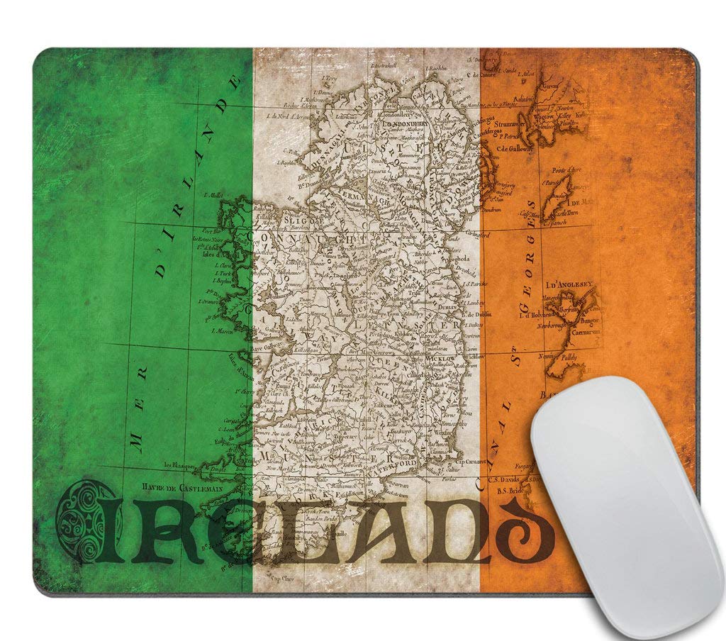 Ireland Vintage Flag Irish Emblem Mousepad - Funny, Cute Desk Accessory 9.5 X 7.9 Inch (240mmX200mmX3mm)