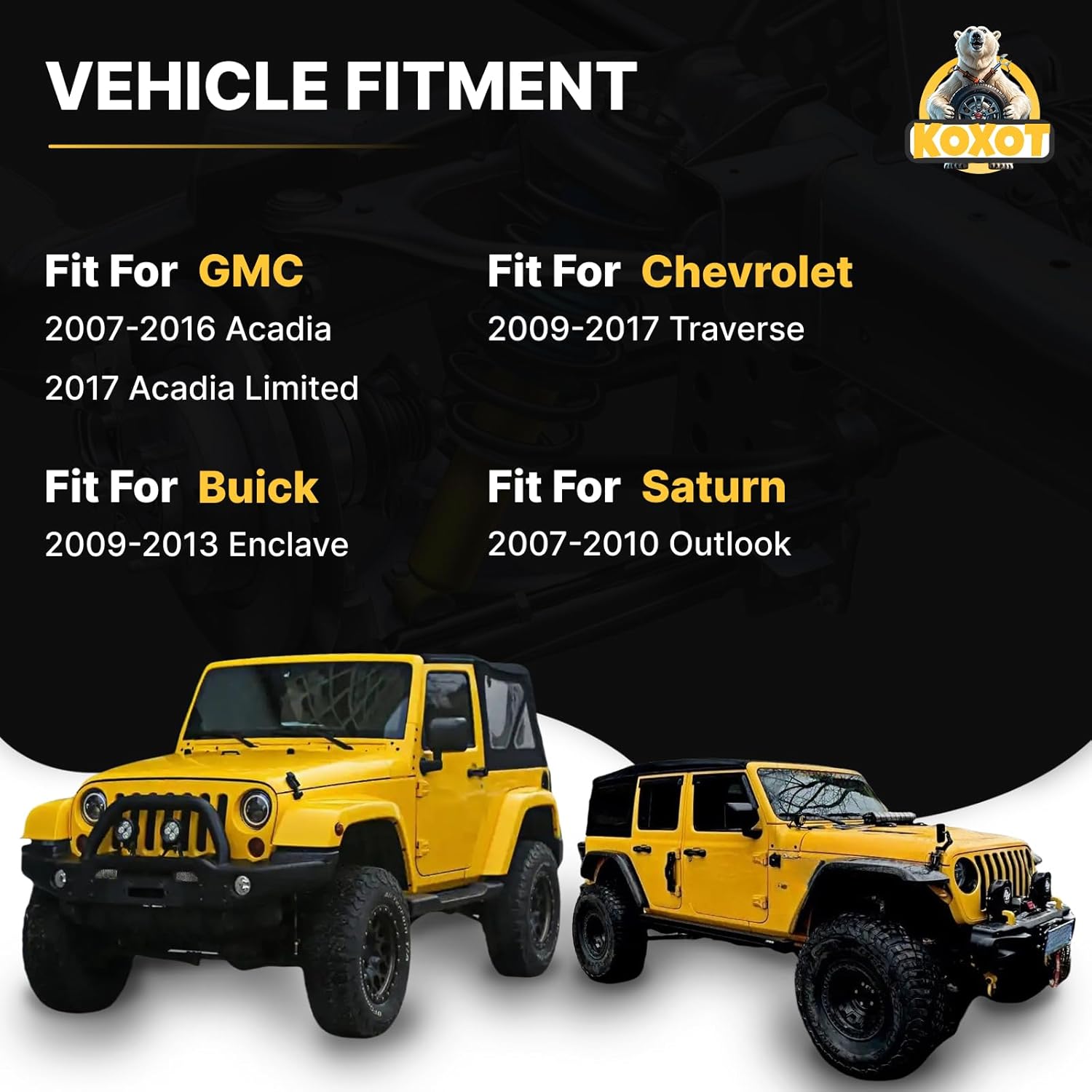 10Pcs K621231 K621232 Front Lower Control Arm Sway Bar End Link for Buick 2009-2013 Enclave, for Chevrolet 09-2017 Traverse, for GMC 07-16 Acadia, 17 Acadia Limited, for Saturn 07-10 Outlook