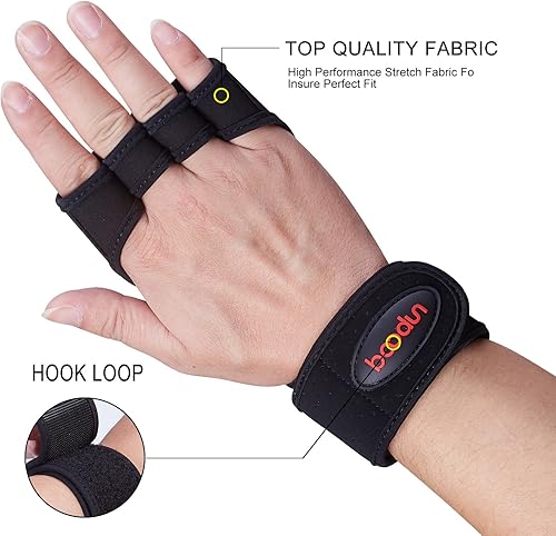 Miniatura 6 de Guantes de entrenamiento de apoyo para entrenamiento deportivo levantamiento de ejercicios de medio dedo guantes cruzados adecuación tanto hombres