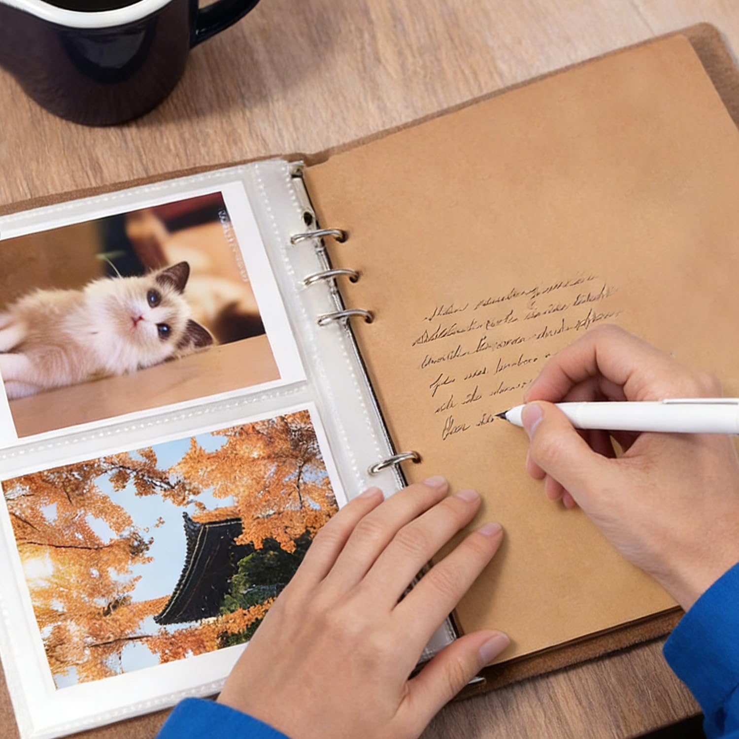 Mactto Album fotografico in pelle artificiale, 10 x 15 cm, 200 foto con raccoglitore ad anelli, con 10 fogli di carta da scrivere, per viaggi, famiglia, matrimoni, bambini, laurea, ultrasuoni, album