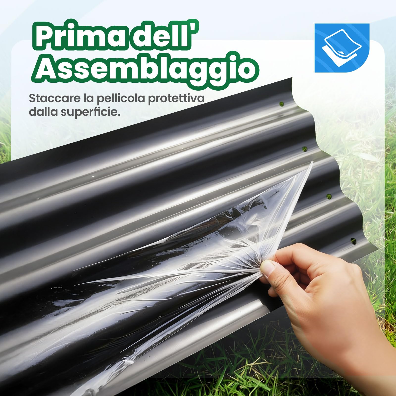 Quictent Orto RiAlzato in Metallo Galvanizzato, Fioriera Senza Fondo per Verdure con Gabbie per Pomodori Incluse, 180x90x30cm