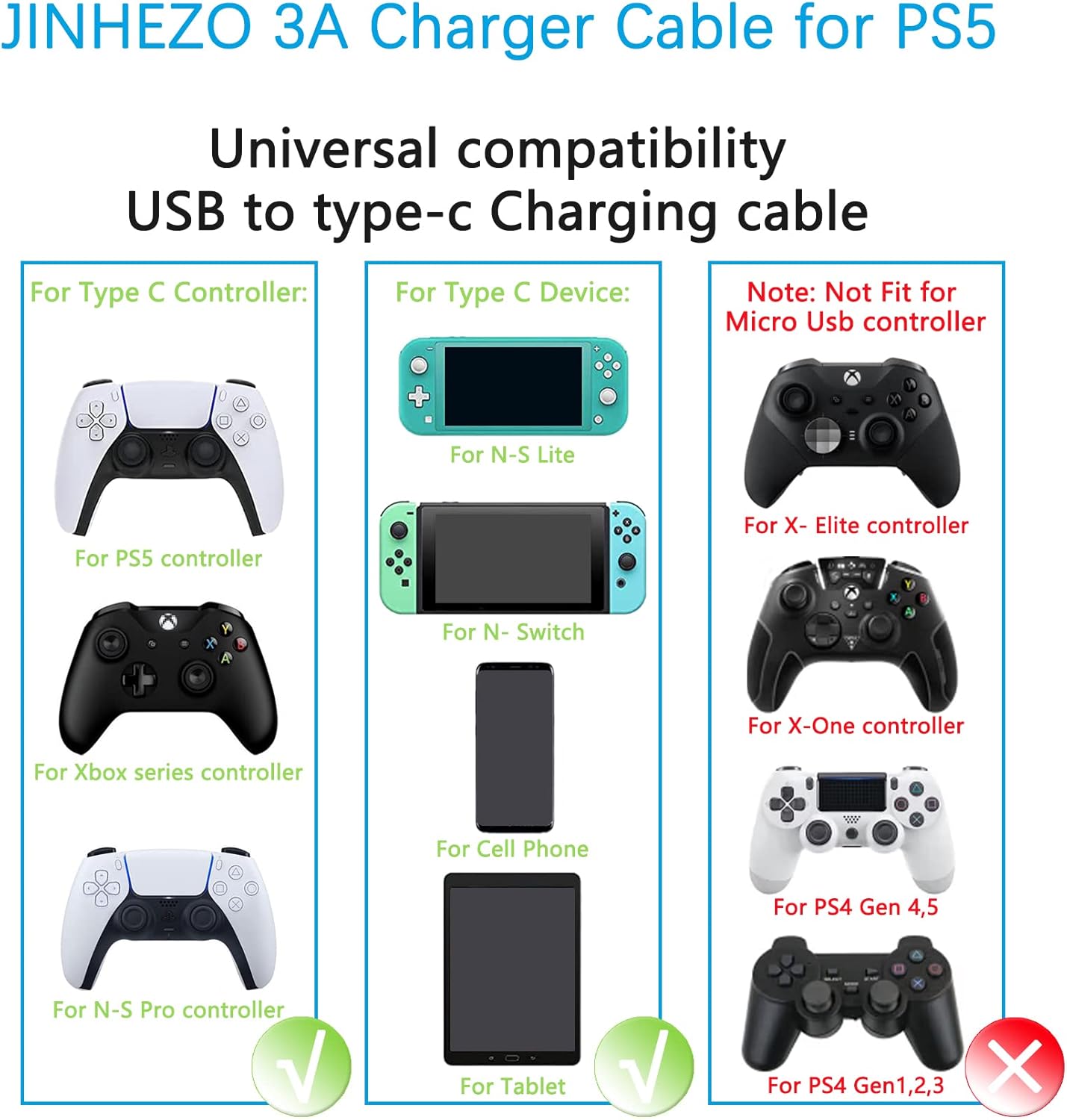 Cavo PS4 Controller 3 3 Etri,Cavetto Di Ricarica Intrecciato Per Sony - Foto 14