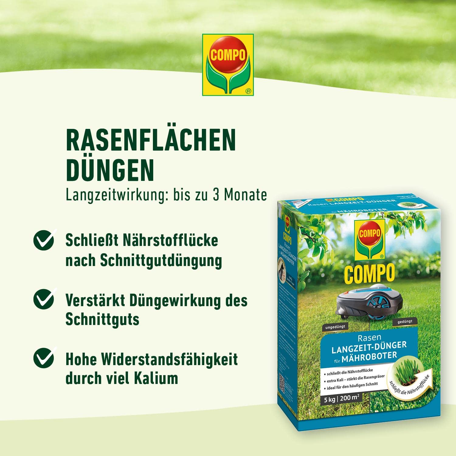 COMPO Rasen-Langzeitdünger für Mähroboter 5kg