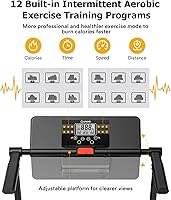 Vista 2 de UREVO Treadmill with Standing Desk Workstation, Walking Pad Treadmills for Home Office, Under Desk Compact Design Treadmill with HIIT Programs