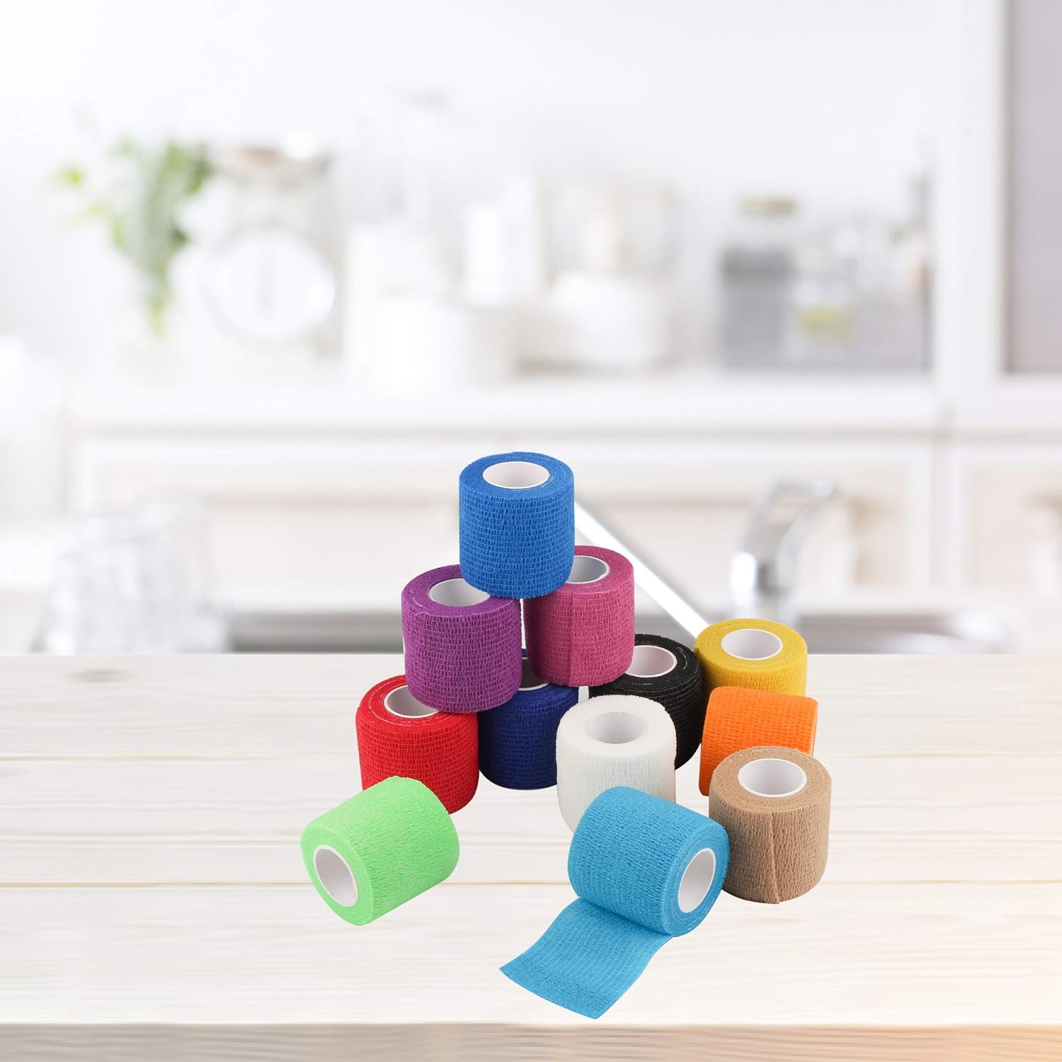 Crаzу Clеаrаnсе Mooerca 12 Pack Self Adherent Cohesive Wrap Bandages 2 Inches X 5 Yards, First Aid Tape, Elastic Self Adhesive Tape, Athletic, Sports wrap Tape, Bandage Wrap for Sports, Wrist, Ankle (Rainbow) Onе-Dау Sаlе: Uр tо 60% оƒƒ Mooerca 12 Pack Self Adherent Cohesive Wrap Bandages 2 Inches X 5 Yards, First Aid Tape, Elastic Self Adhesive Tape, Athletic, Sports wrap Tape, Bandage Wrap for Sports, Wrist, Ankle (Rainbow)