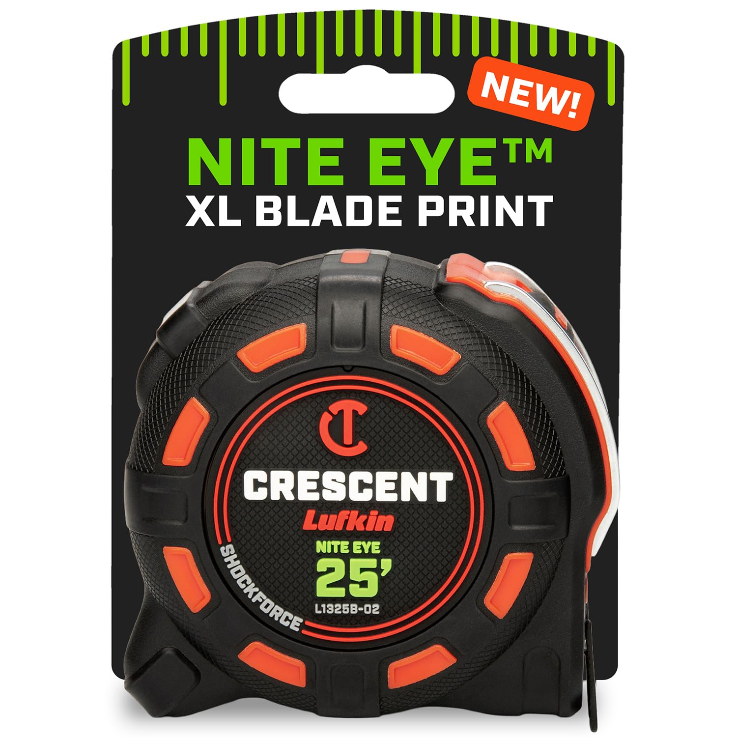 Crescent Lufkin 25 Ft. SHOCKFORCE NITE Eye Tape Measure | L1325B-02
