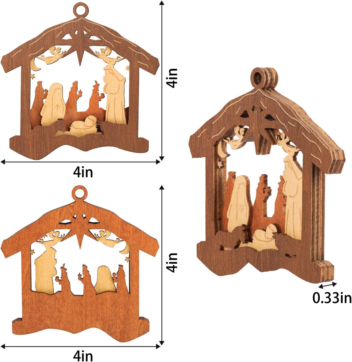 Creawoo Nativity Christmas Tree Ornaments, Navity Scene Decorations, Wooden Hanging Ornaments, Religious Inspirational Gift for Christian, Friends and Family, Celebrate The Birth of Jesus 2025 - Image 7