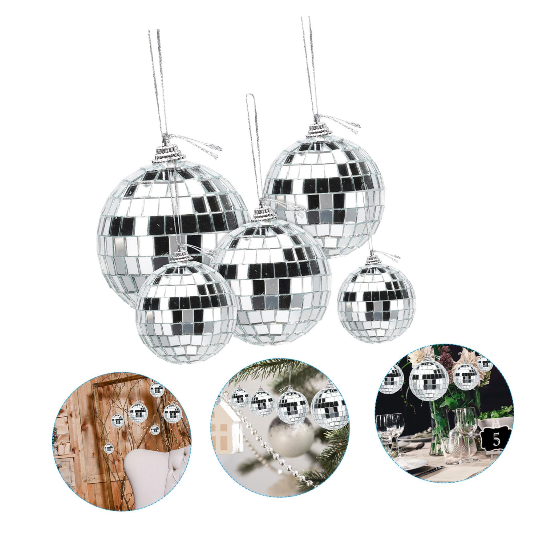 Yardenfun Large Disco Ball Reflective Party Decorations Hanging Disco Ball Ornaments for Birthday