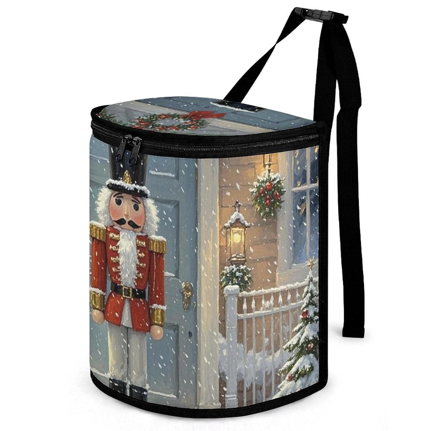 Hanging Car Trash Bag Protable Trash Can Vintage Nutcracker Waterproof Garbage Bin for Car