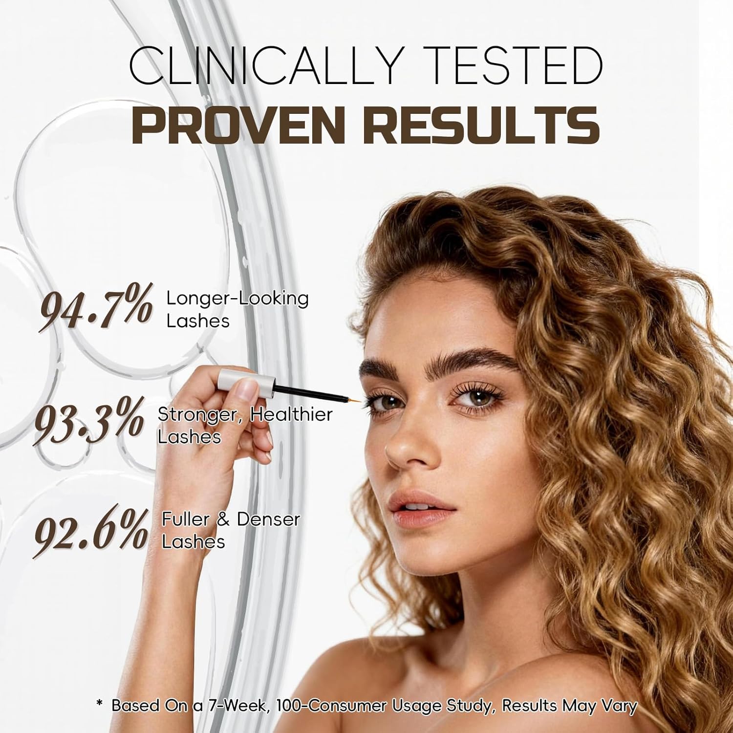 Lash Enhancing Serum, Peptide & Vitamin Infused Formula for Longer, Fuller, Thicker Looking Lashes, Visible Results in 4–6 Weeks, Ophthalmologist Tested, Gentle for Sensitive Eyes (5mL)