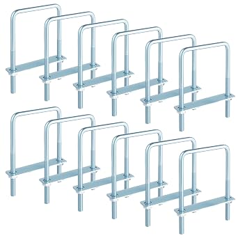 12 Pcs 3/8 x 4 x 7 Square u-Bolts Zinc Plated, | U Bolt Carbon Steel for Sailboat Trailers, Tube, Industrial Supplies