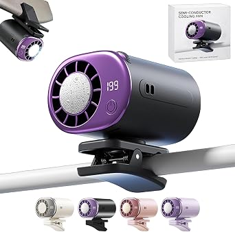Car Clip on Air Conditioner Fan with Led Display 360 Rotation